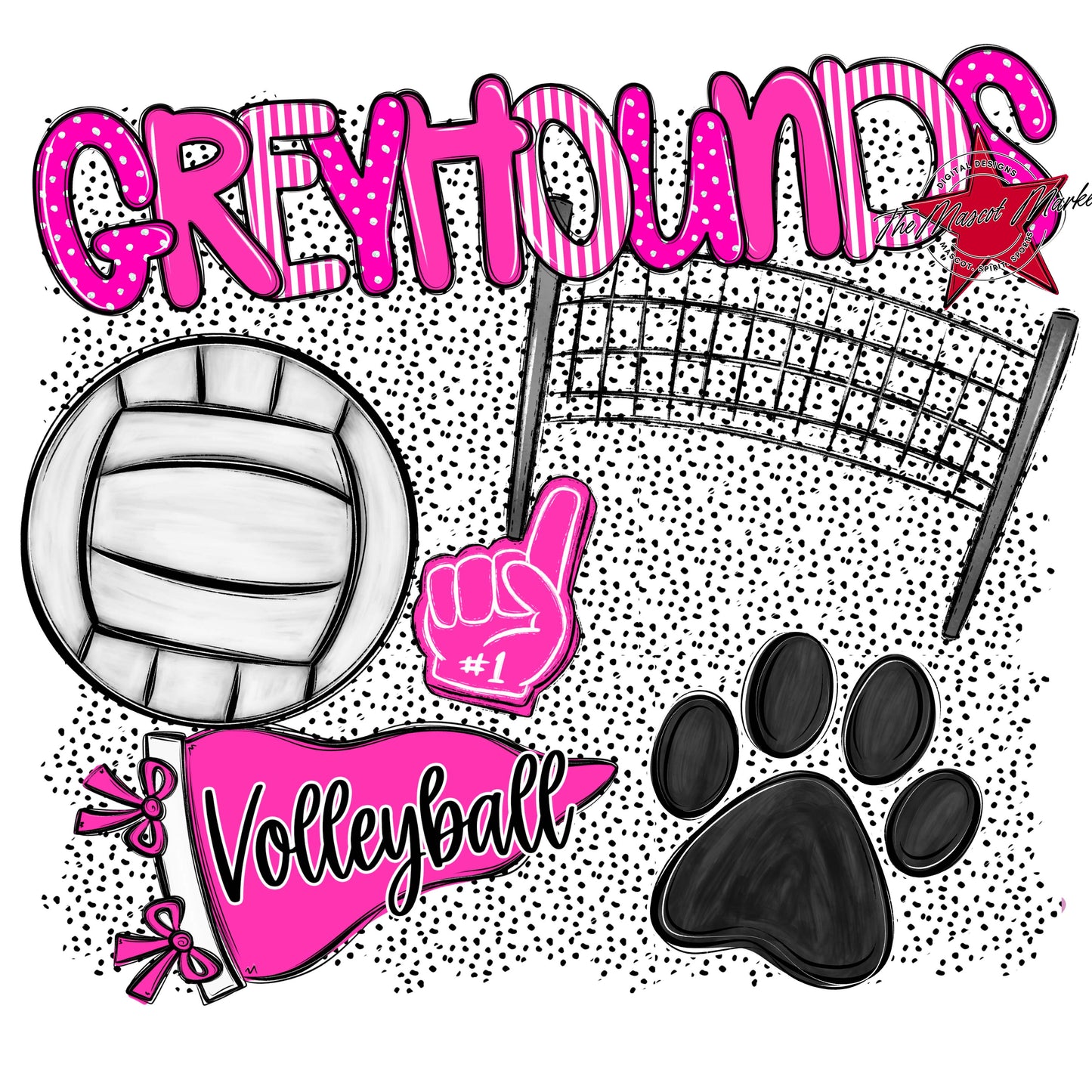 Greyhounds Volleyball Spirit-Pink