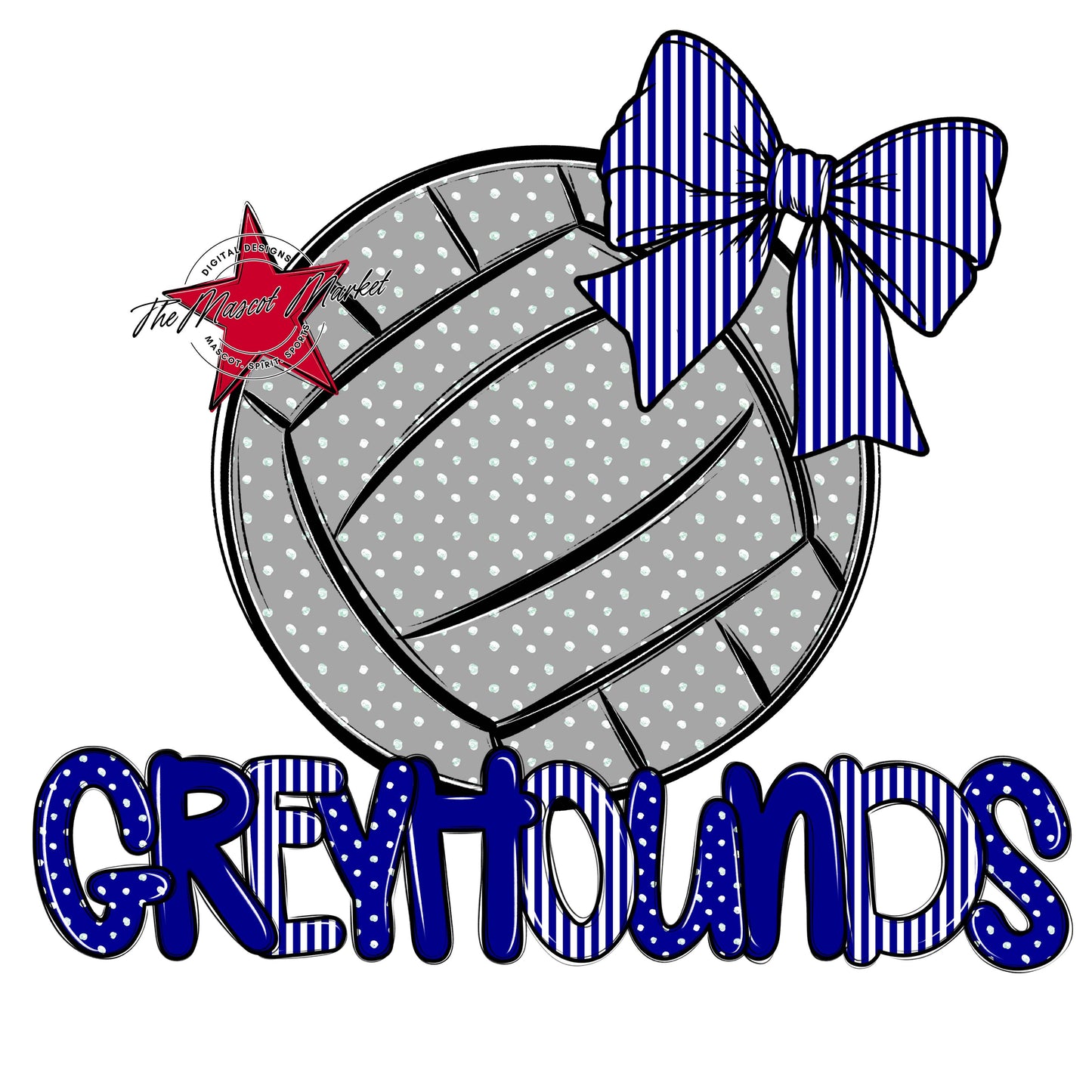 Greyhounds Volleyball Spirit Design-Blue