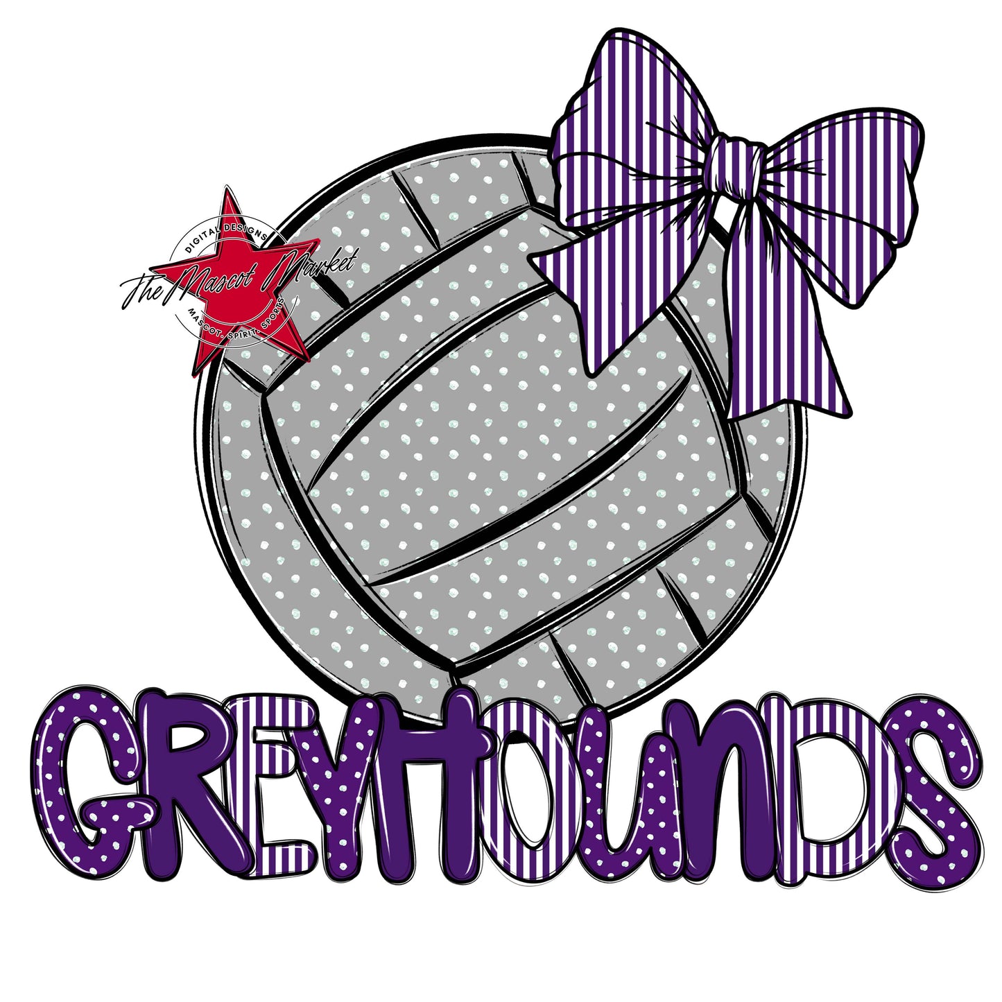 Greyhounds Volleyball Spirit Design-Purple