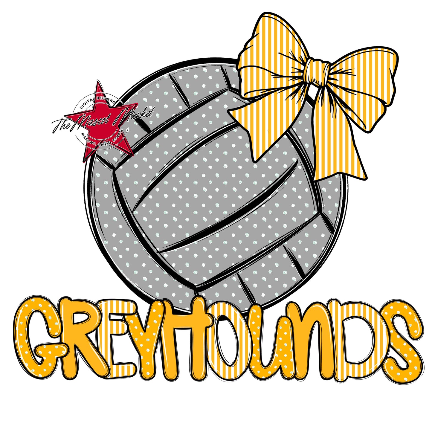 Greyhounds Volleyball Spirit Design-Yellow