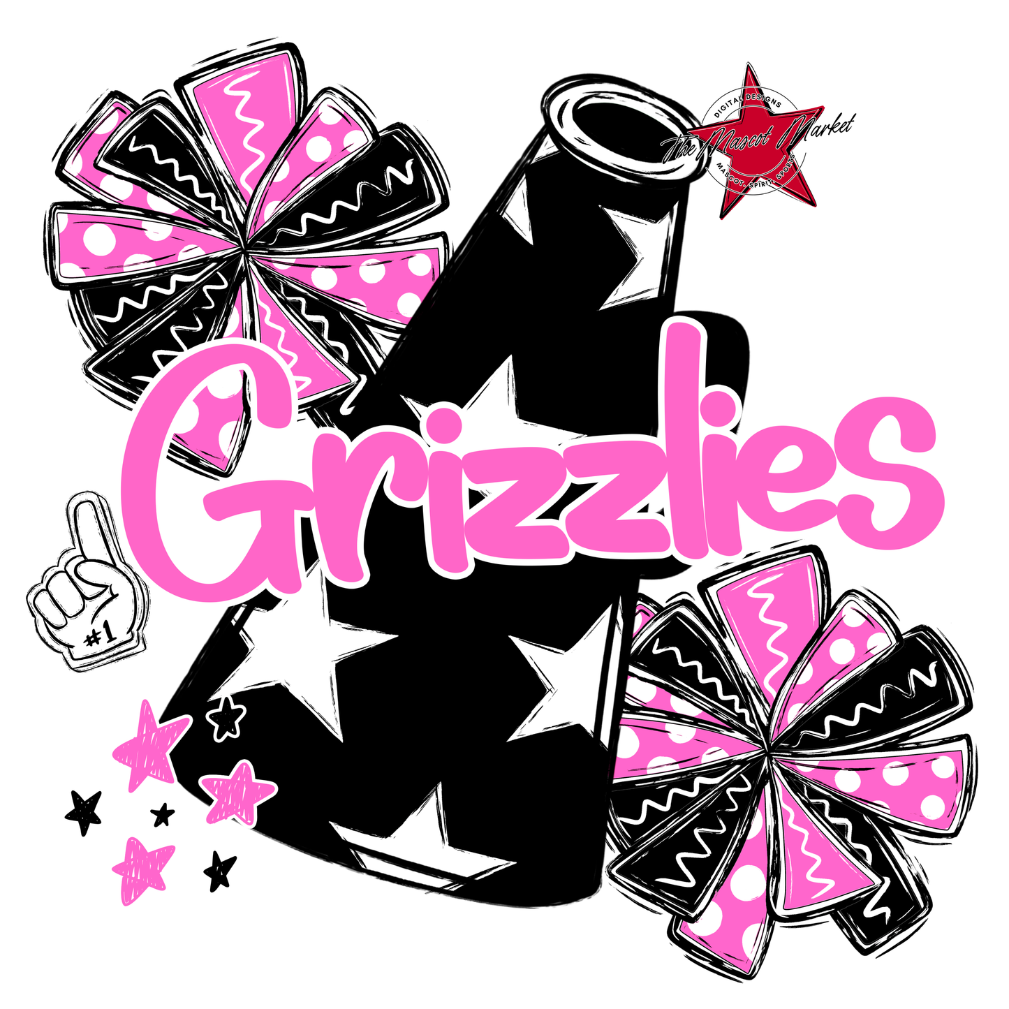 Grizzlies Alpha Megaphone Design-Baby Pink