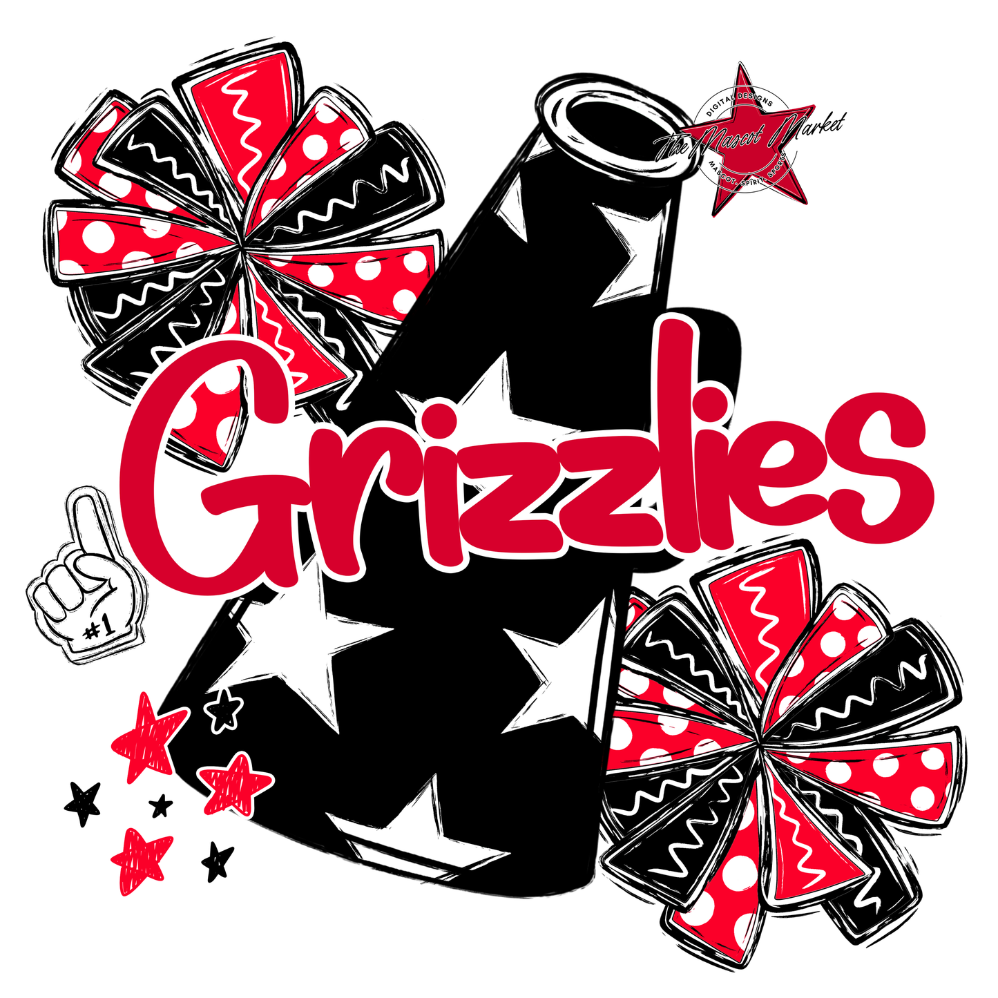 Grizzlies Alpha Megaphone Design-Red