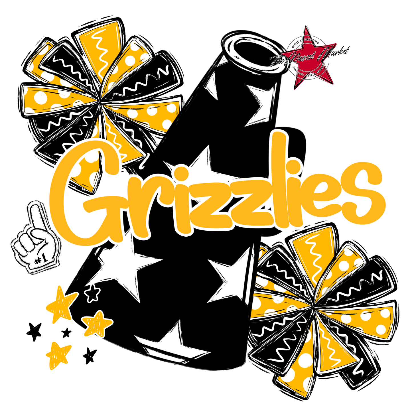Grizzlies Alpha Megaphone Design-Yellow