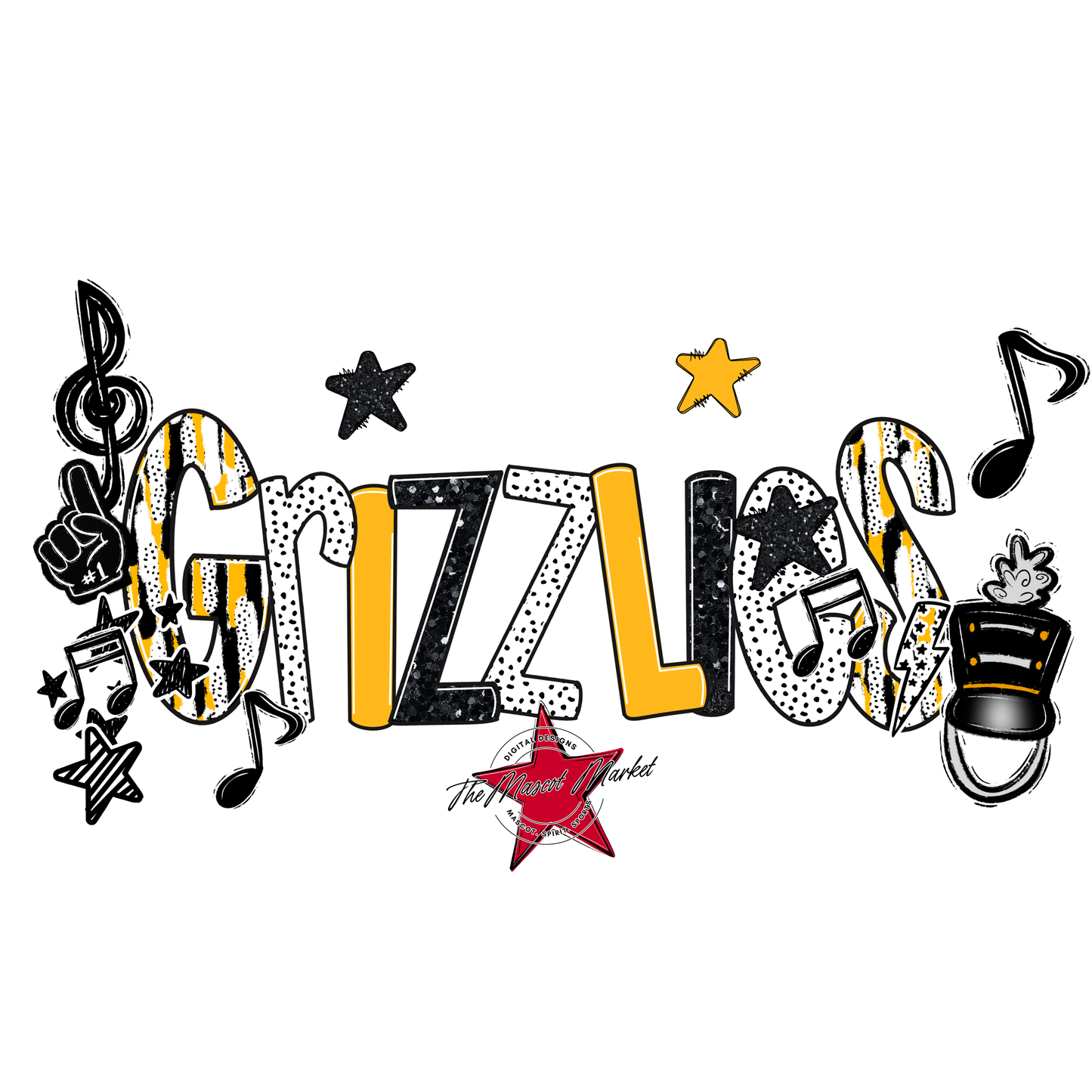 Grizzlies Band Scrape-Yellow