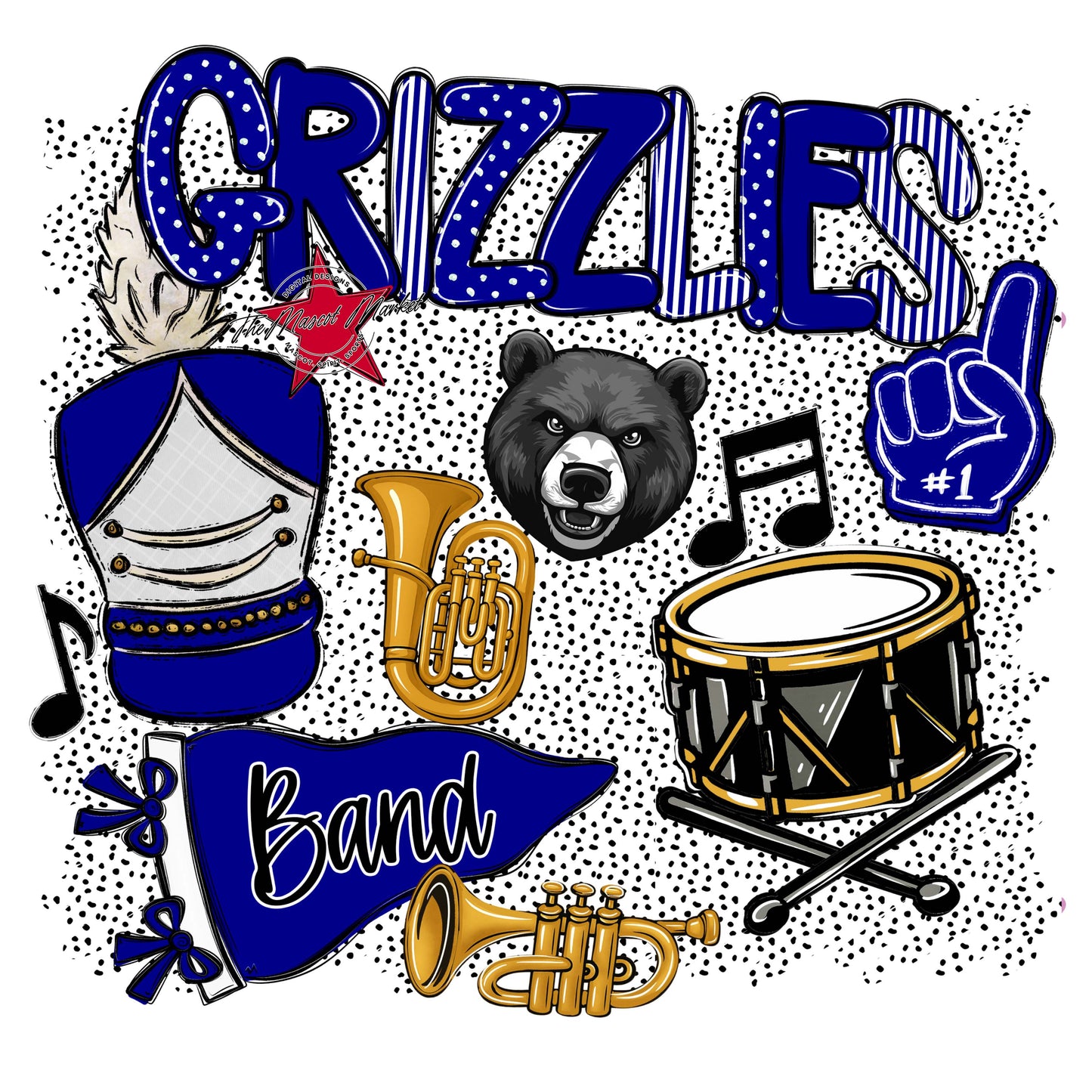 Grizzlies Band Spirit-Blue