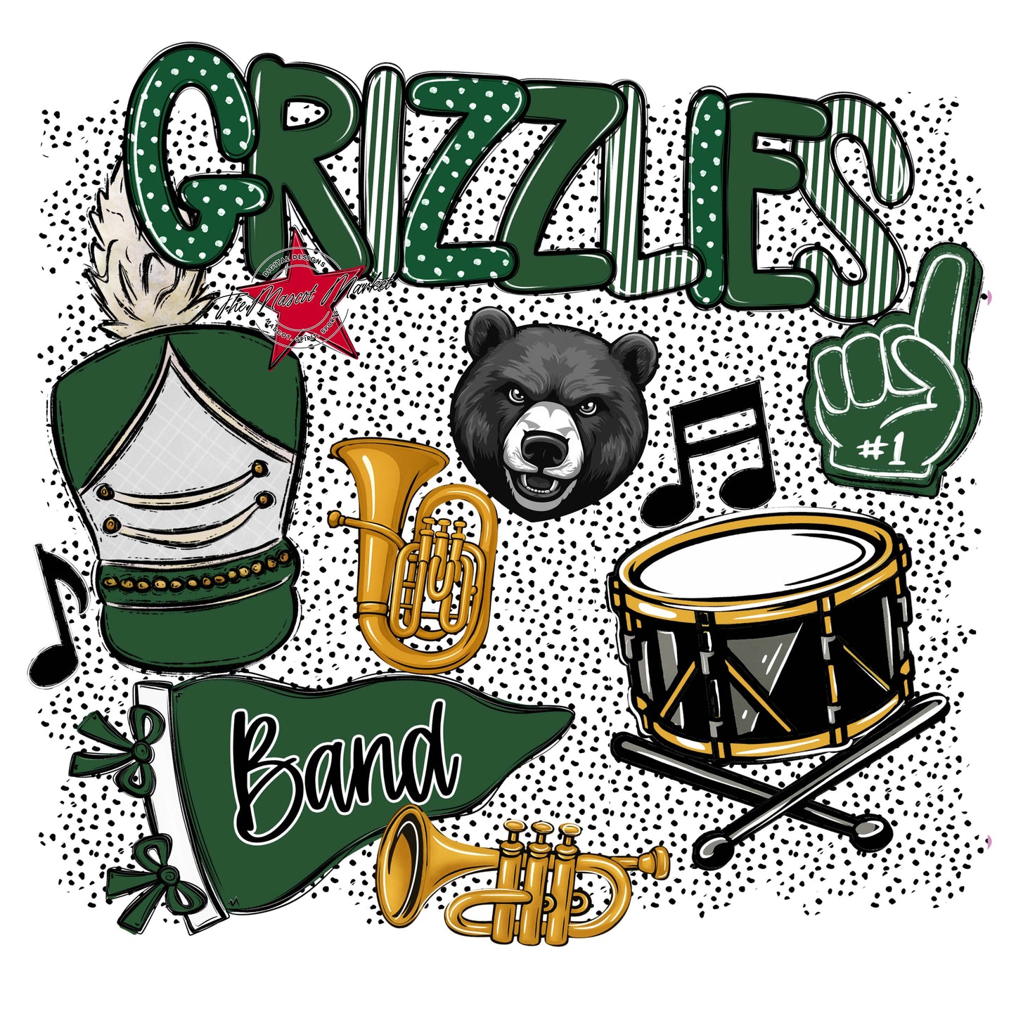 Grizzlies Band Spirit-Green