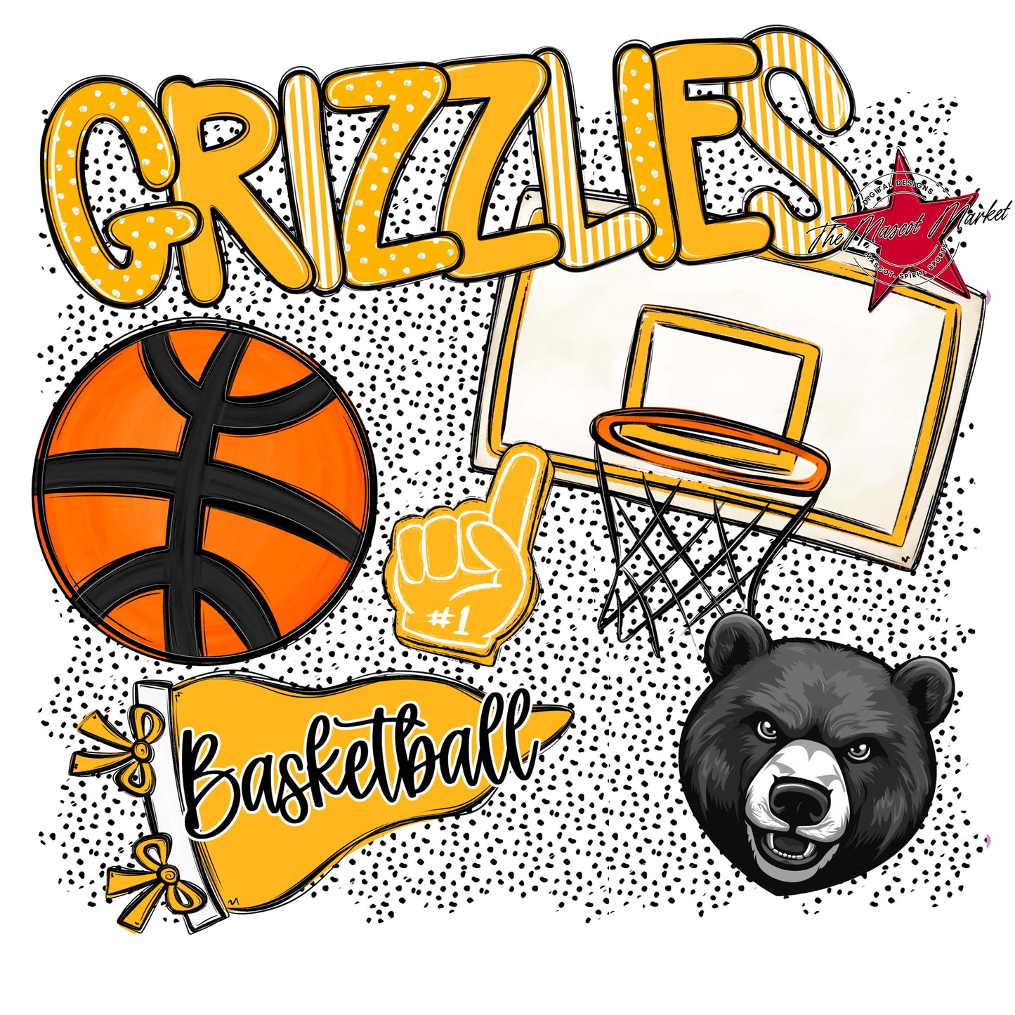Grizzlies Basketball Spirit-Yellow