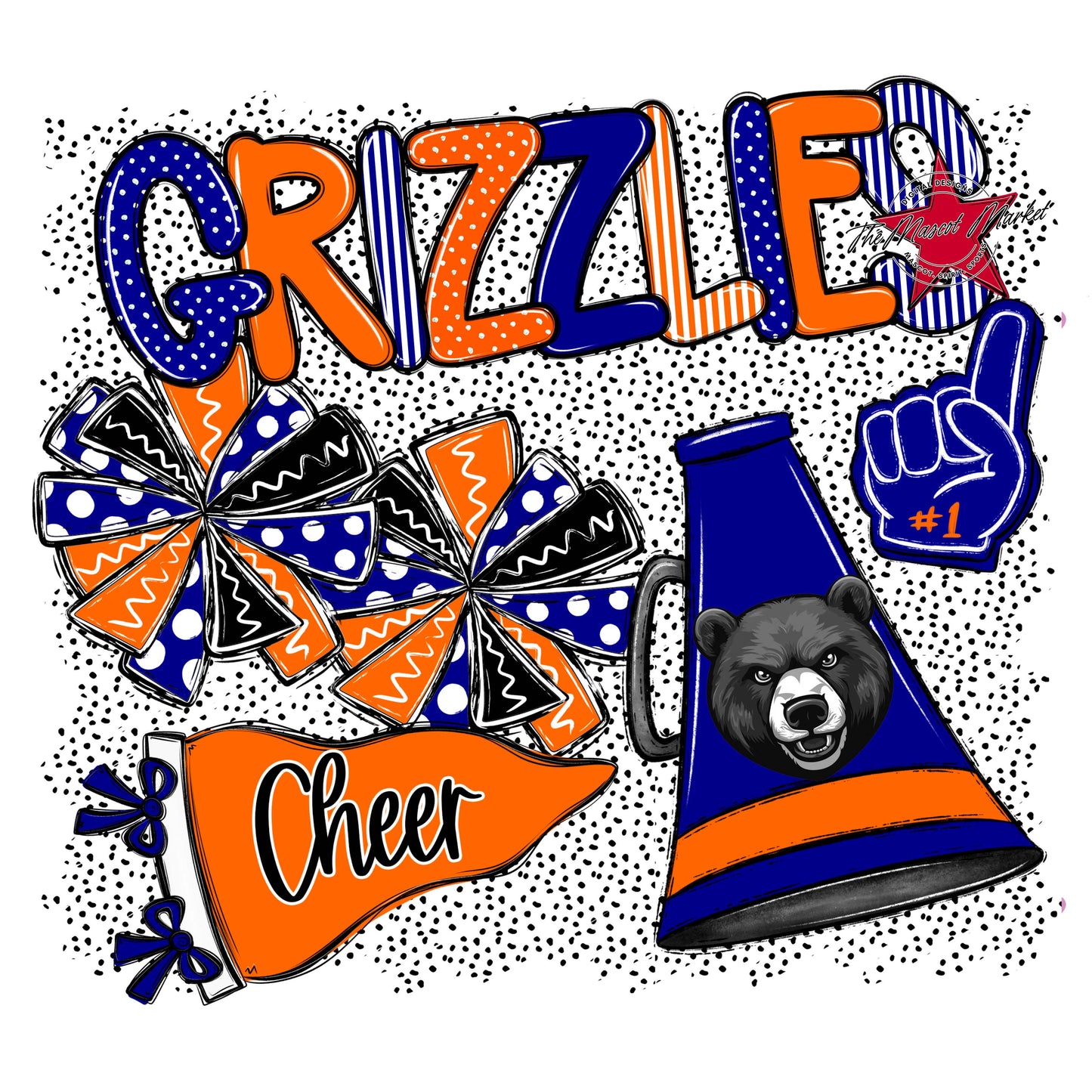Grizzlies Cheer Spirit-Blue & Orange