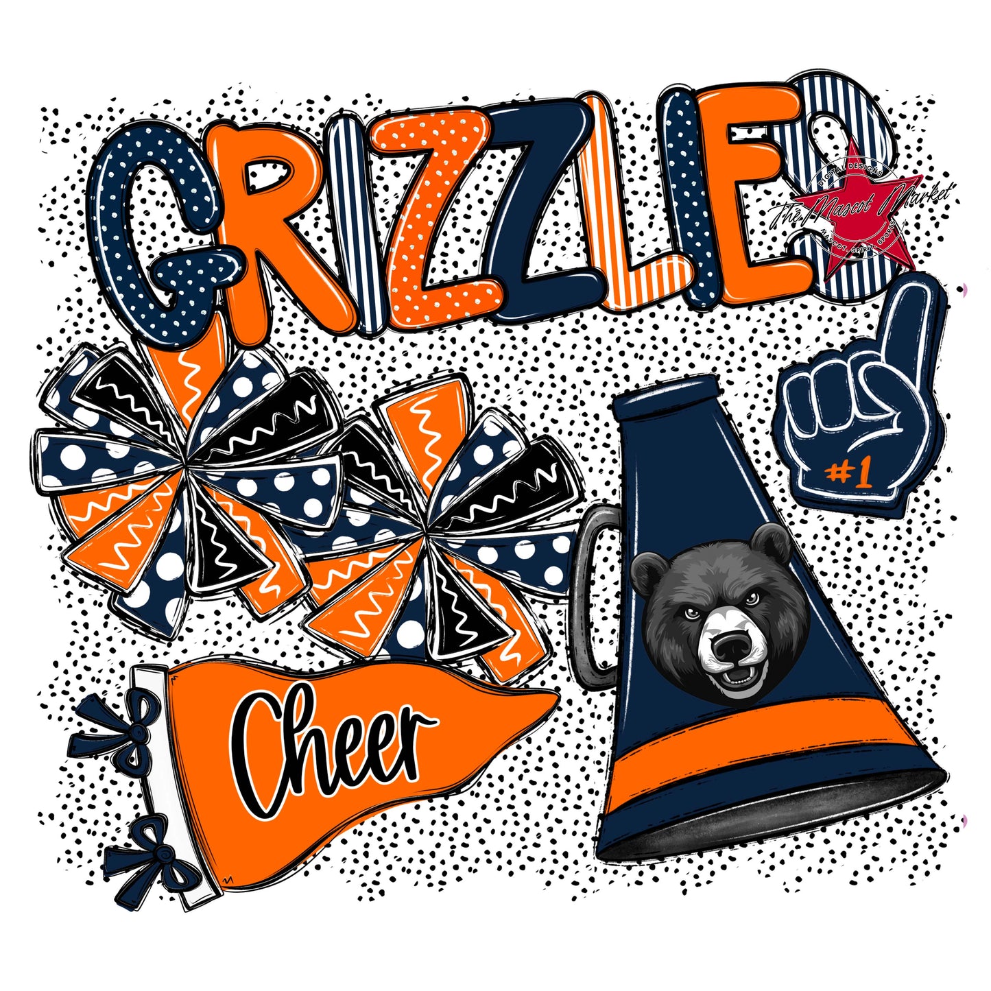 Grizzlies Cheer Spirit-Navy & Orange
