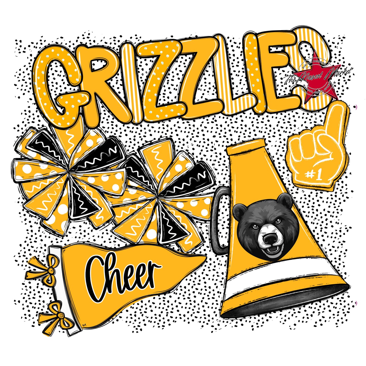 Grizzlies Cheer Spirit-Yellow
