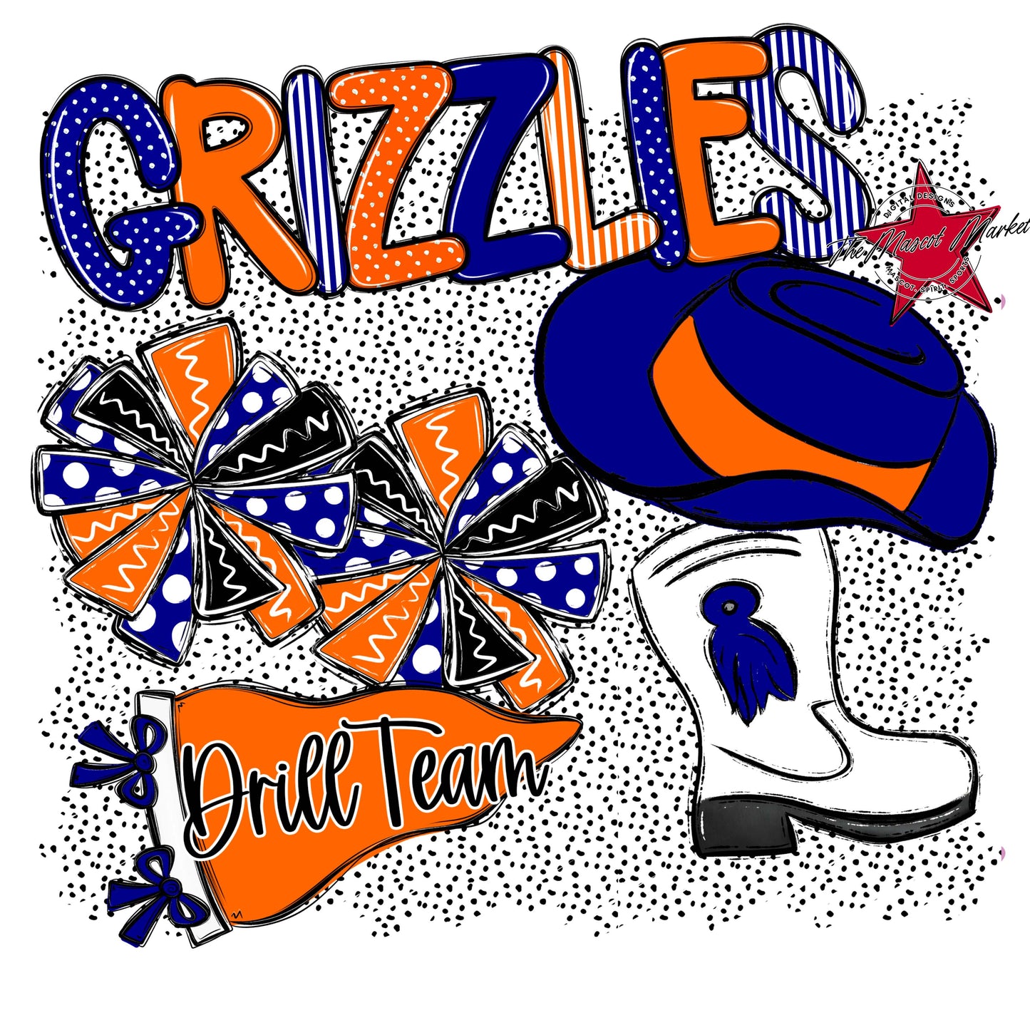 Grizzlies Drillteam Spirit-Blue & Orange