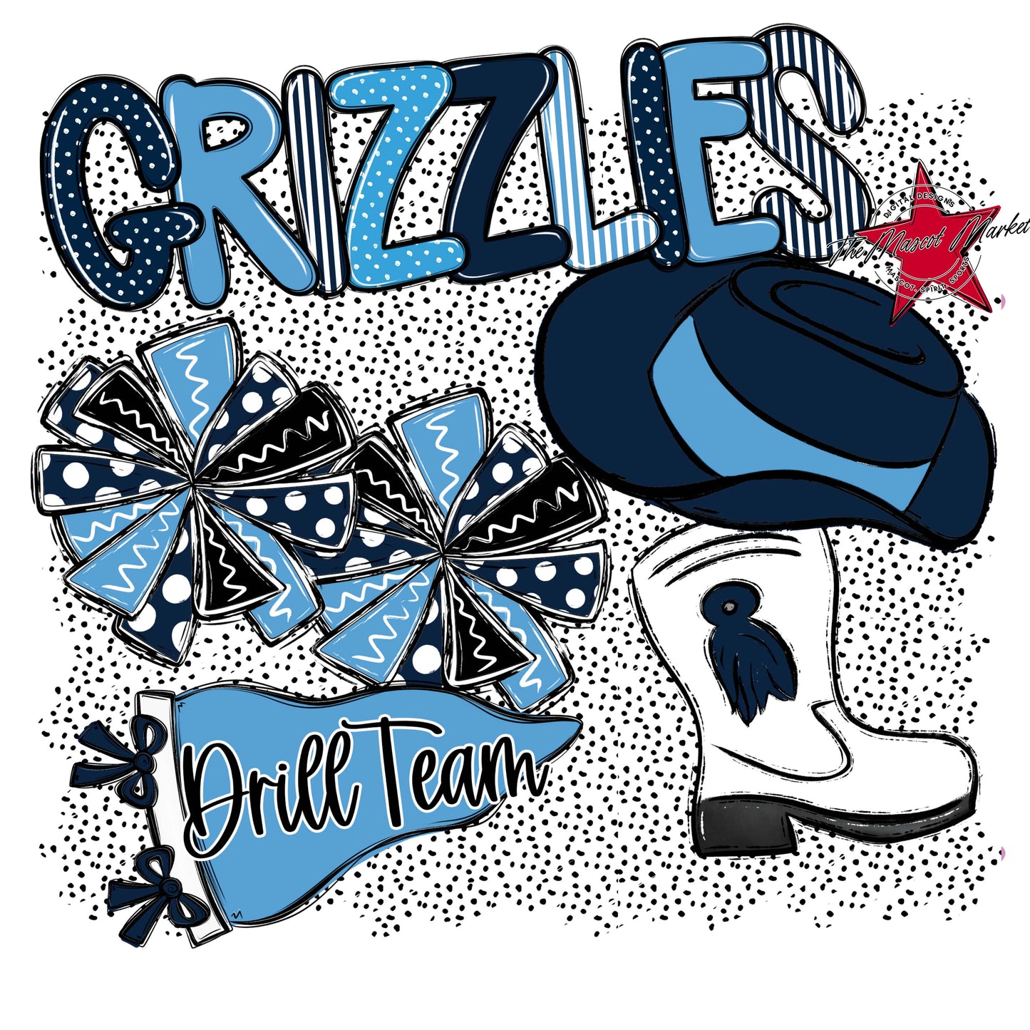 Grizzlies Drillteam Spirit-Navy & Carolina Blue