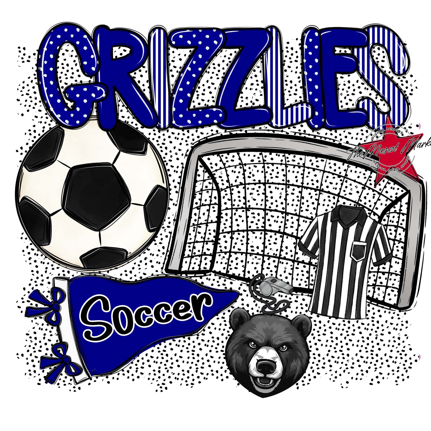 Grizzlies Soccer Spirit-Blue