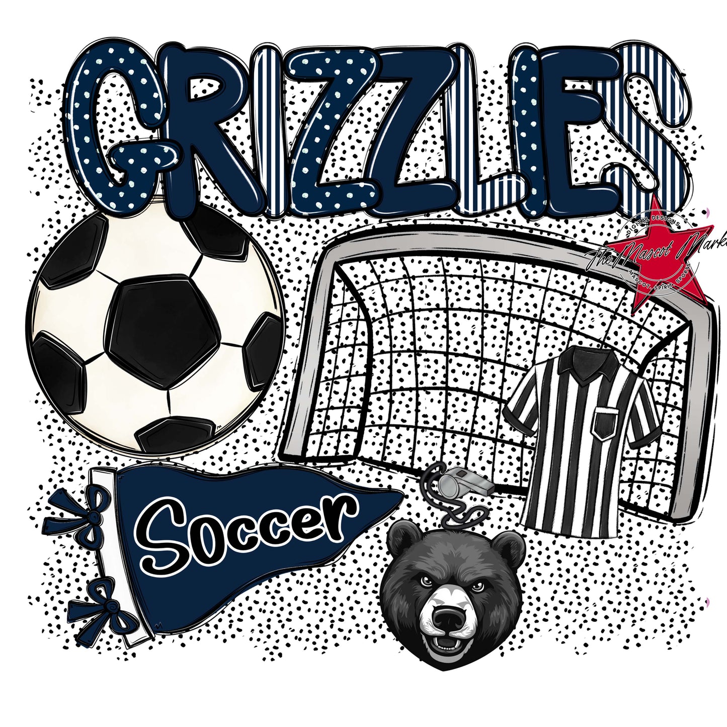 Grizzlies Soccer Spirit-Navy