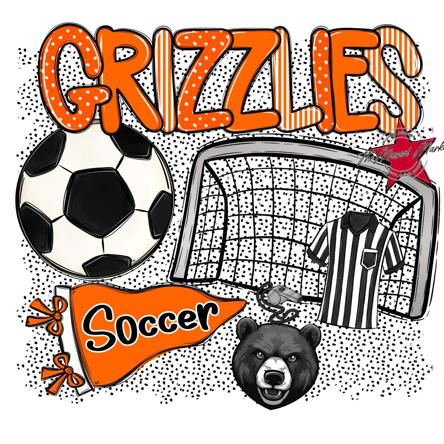 Grizzlies Soccer Spirit-Orange