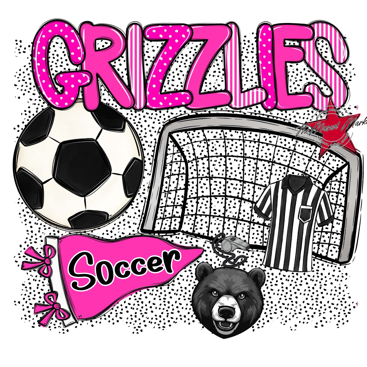 Grizzlies Soccer Spirit-Pink