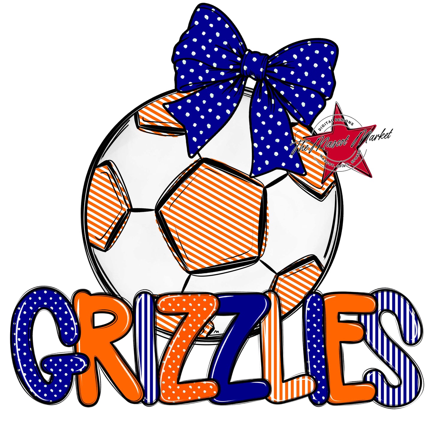 Grizzlies Soccer Spirit Design-Blue & Orange