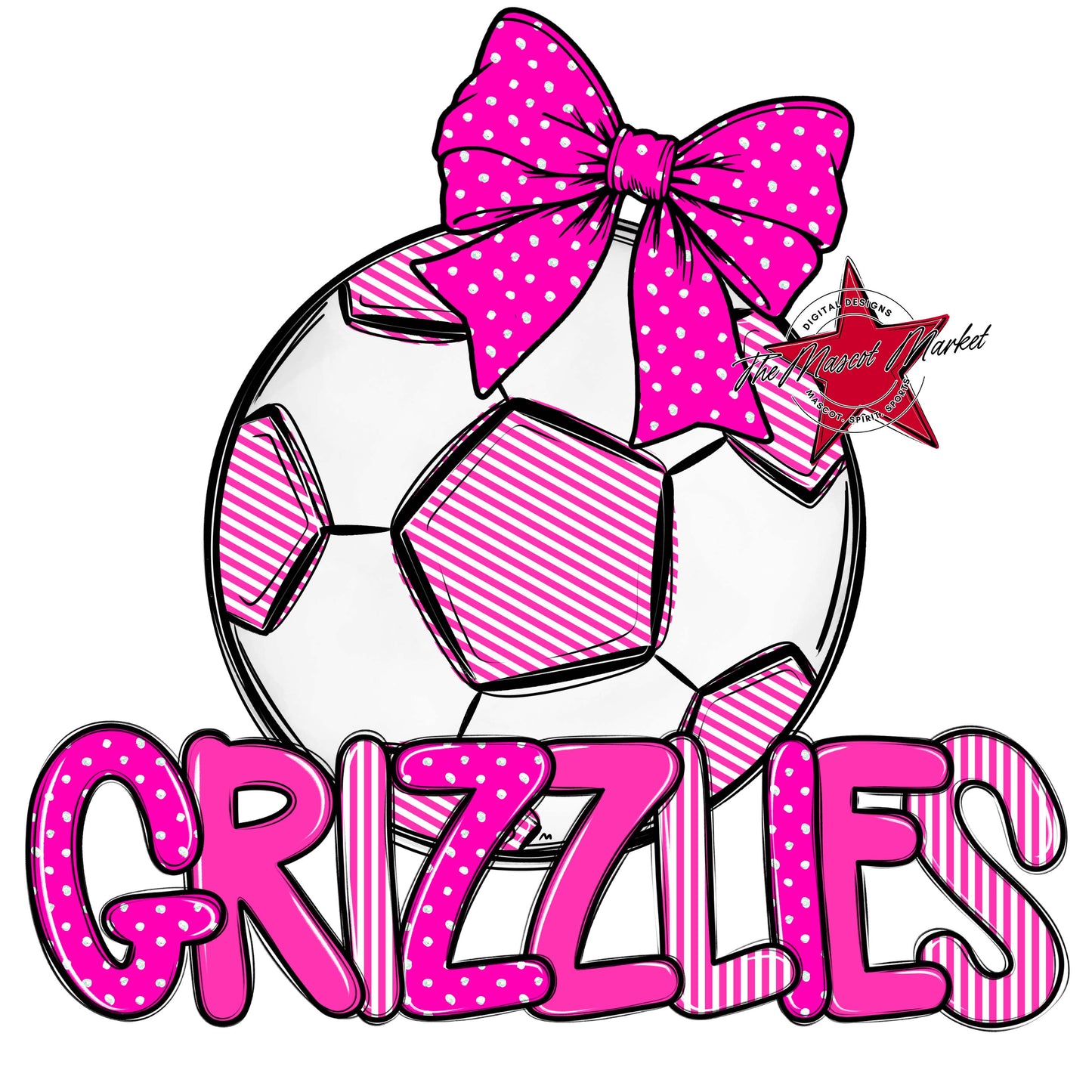 Grizzlies Soccer Spirit Design-Pink