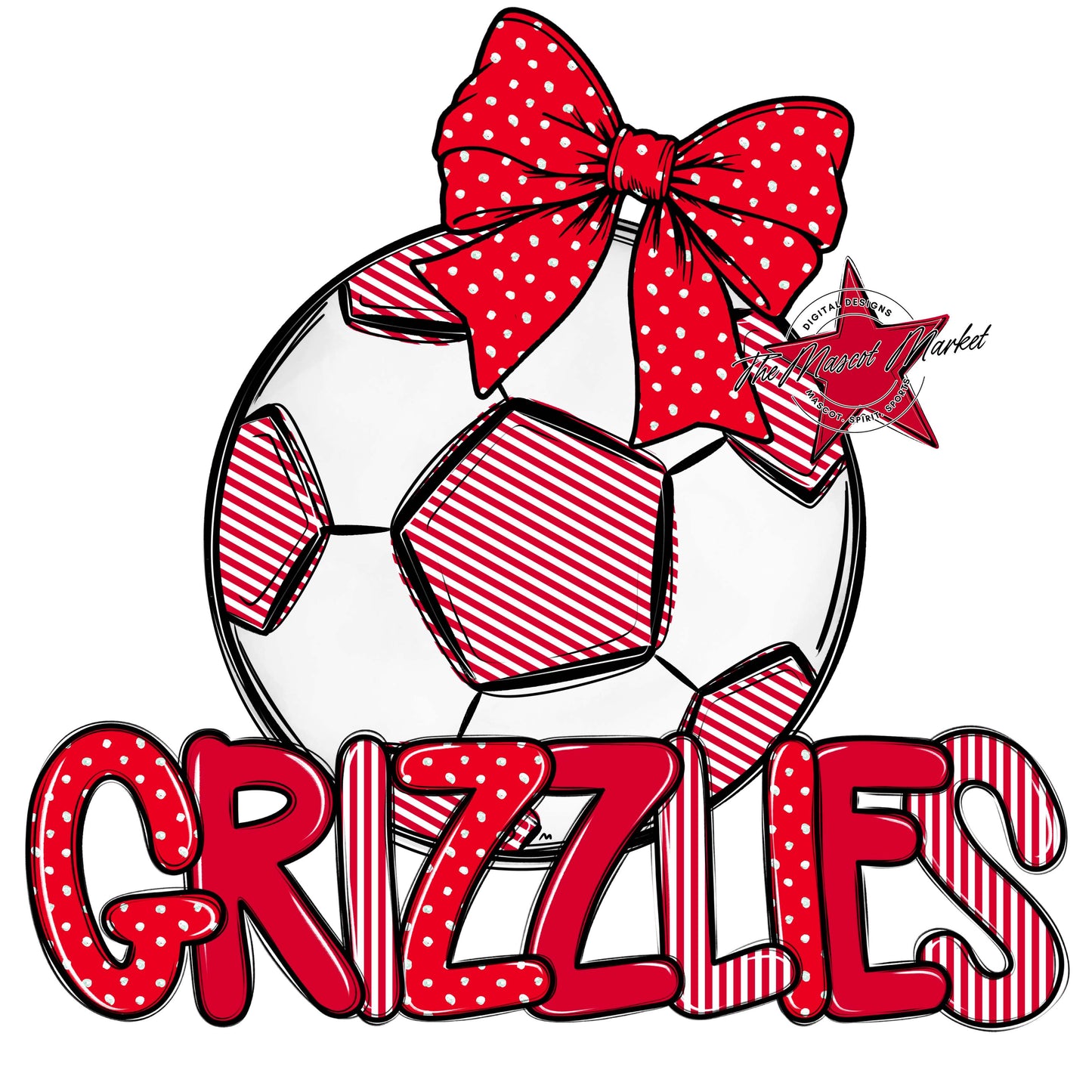 Grizzlies Soccer Spirit Design-Red