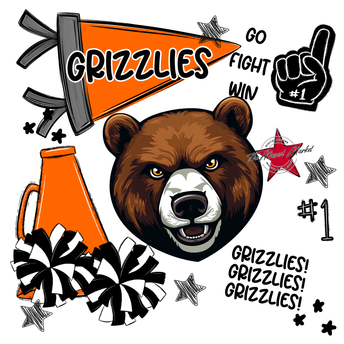 Grizzlies Spirit Design-Orange