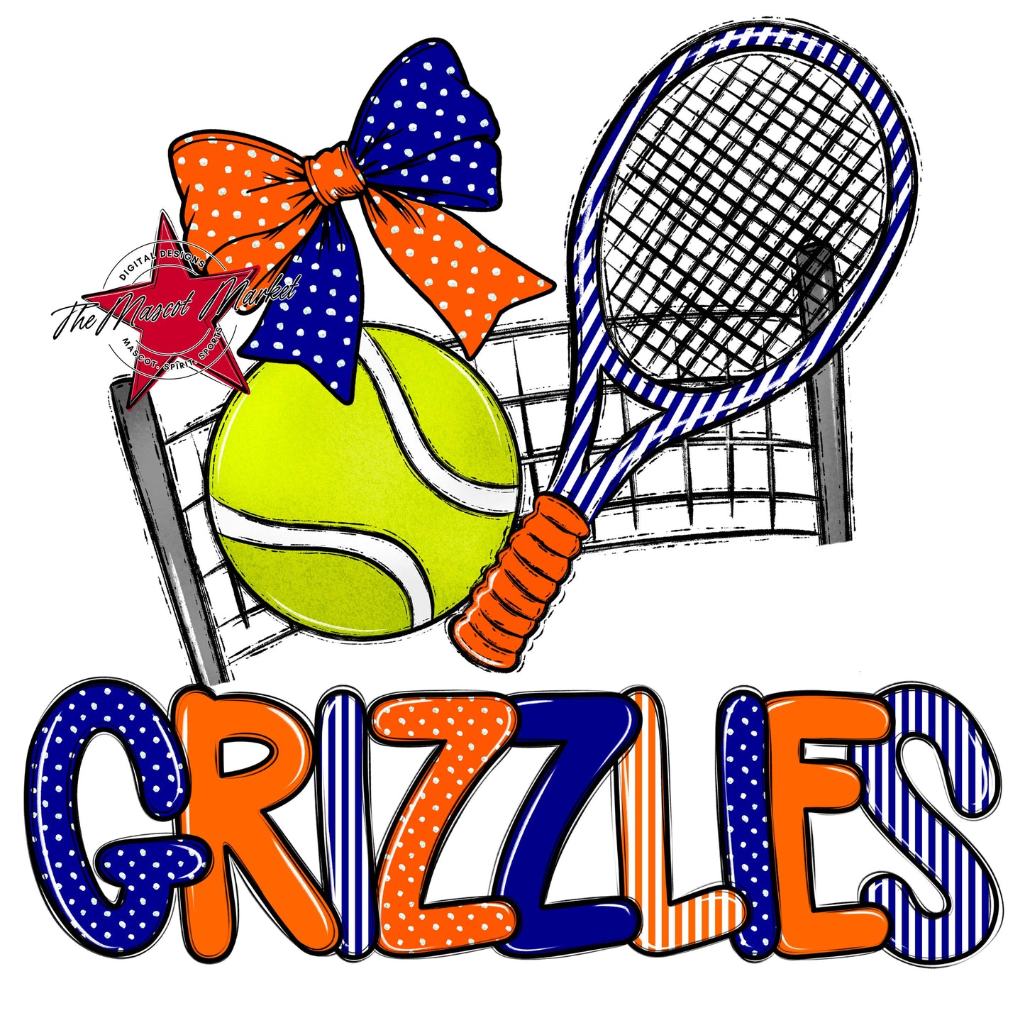 Grizzlies Tennis Spirit Design-Blue & Orange