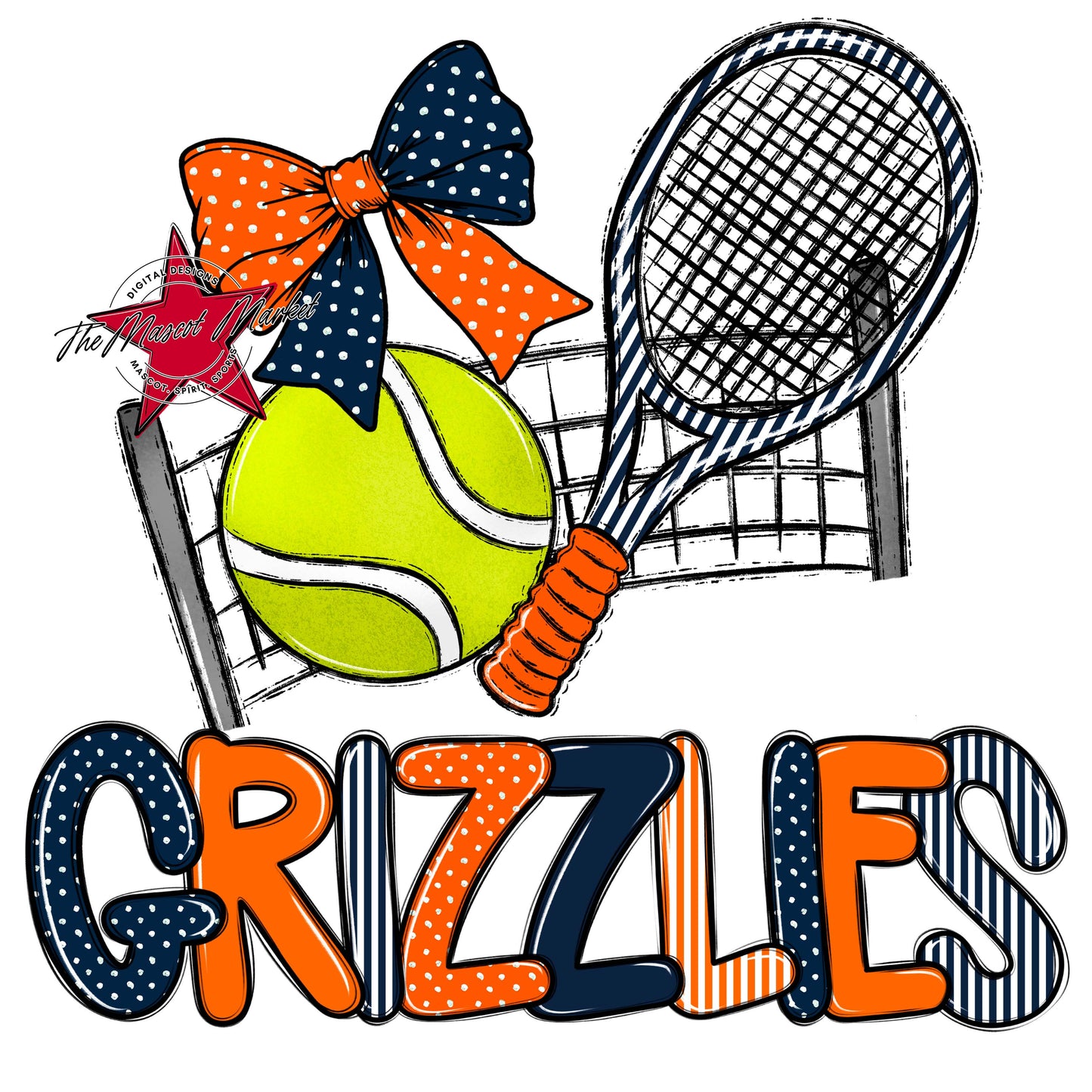 Grizzlies Tennis Spirit Design-Navy & Orange