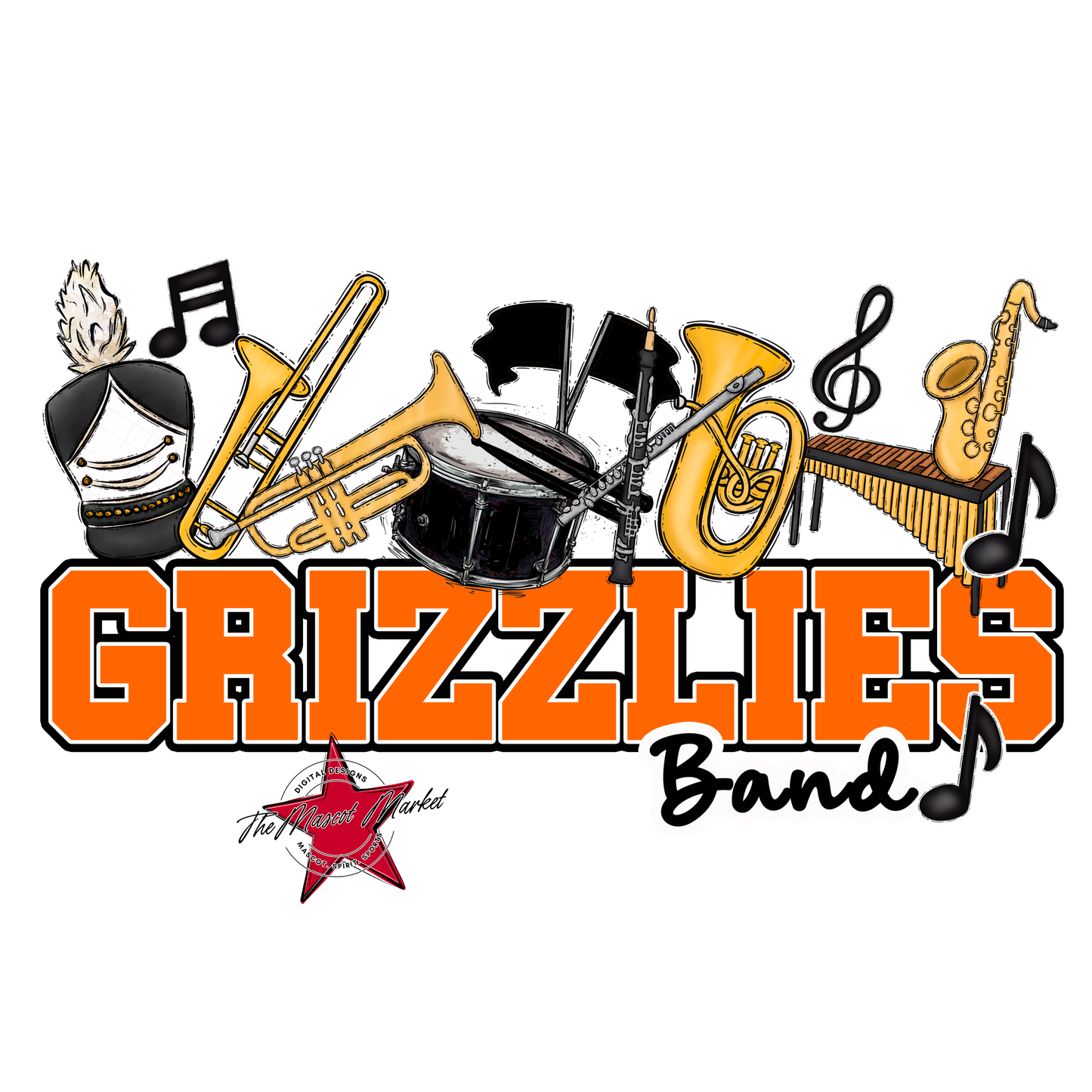 Grizzlies Varsity Band-Orange