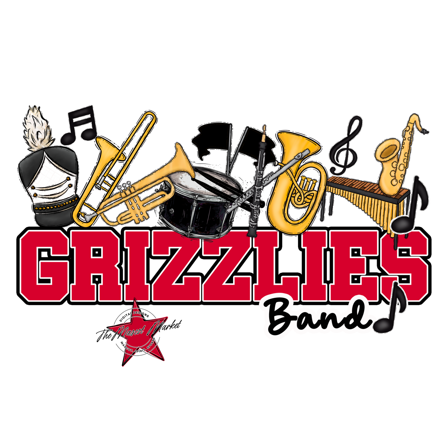 Grizzlies Varsity Band-Red