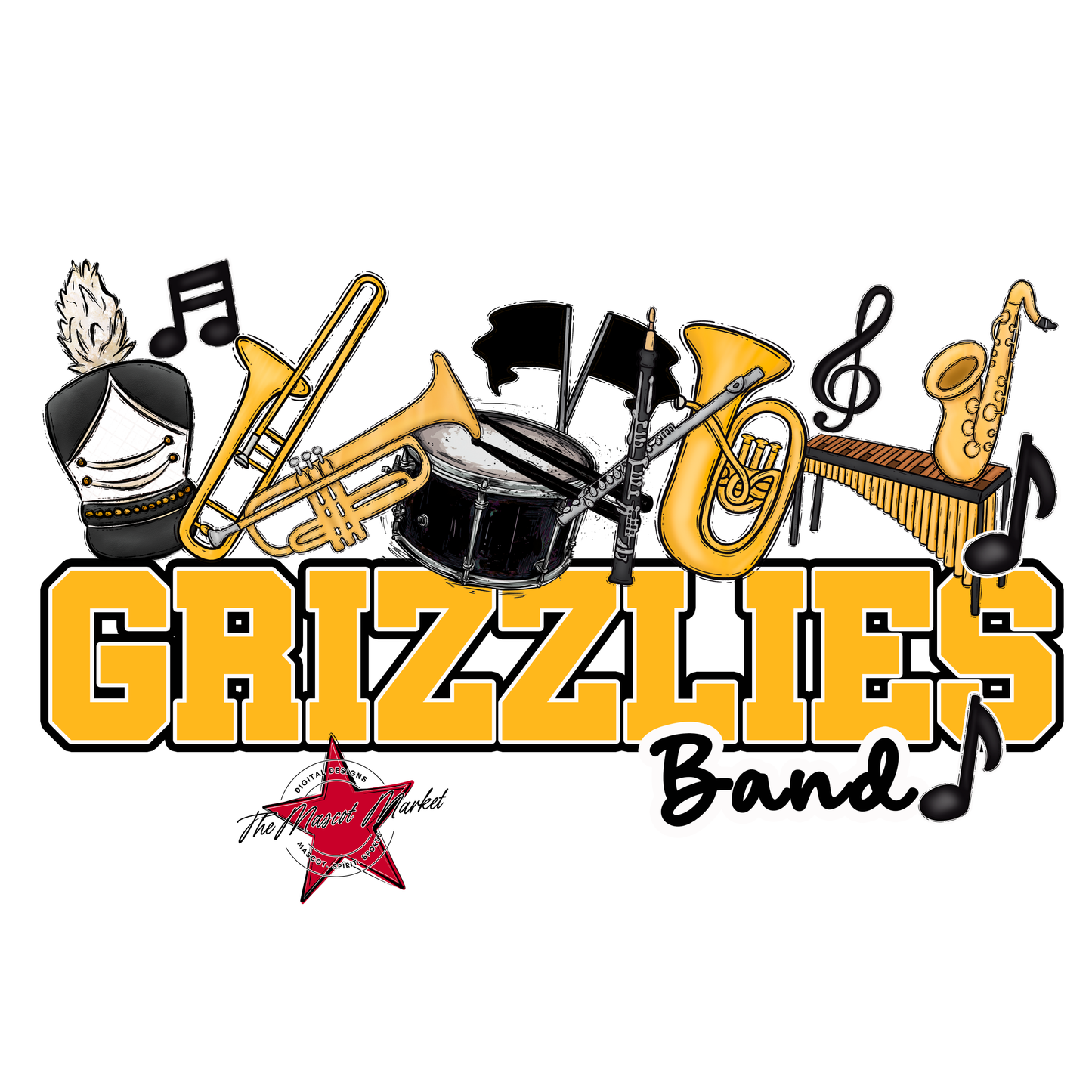 Grizzlies Varsity Band-Yellow