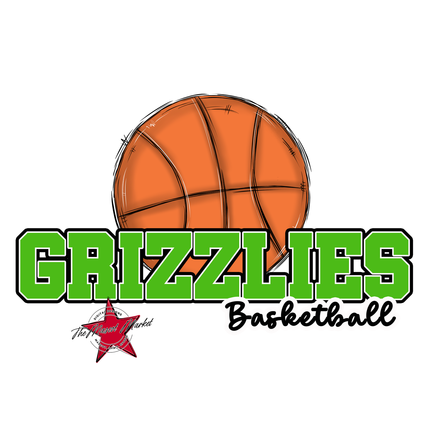 Grizzlies Varsity Basketball-Bright Green