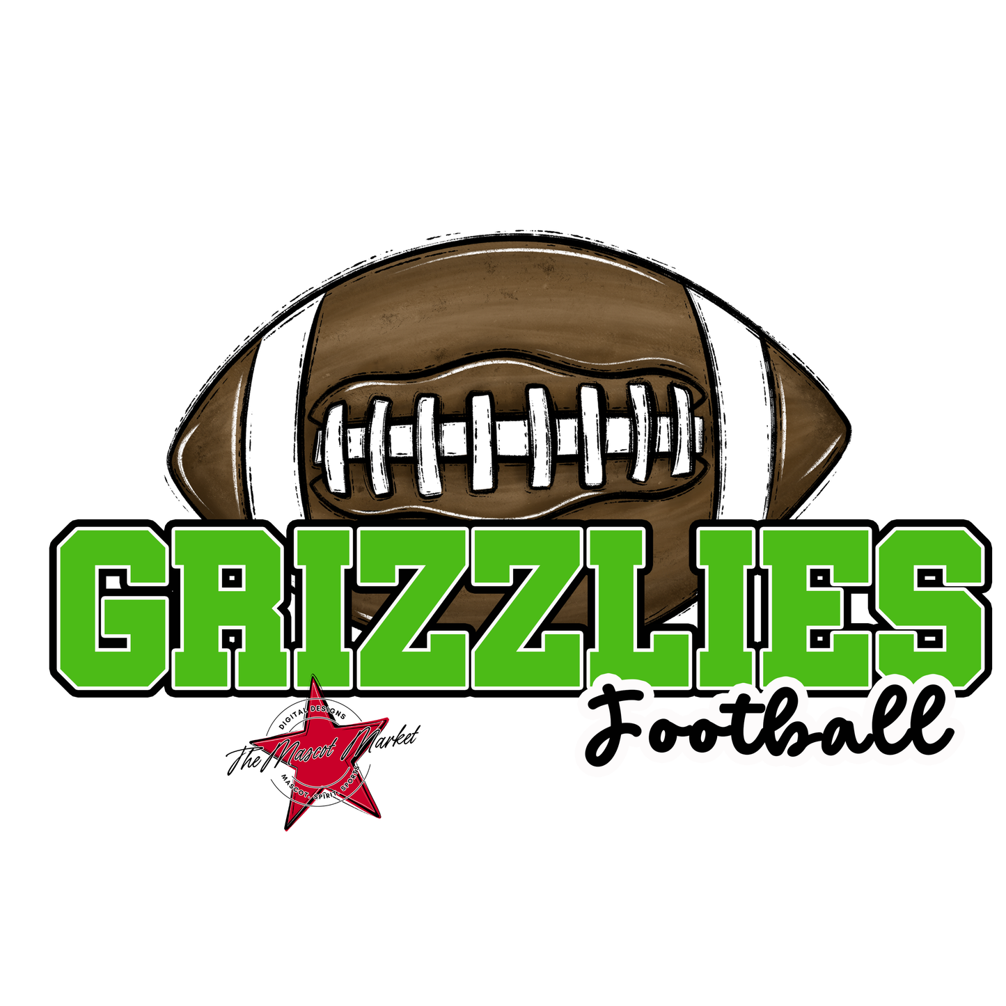 Grizzlies Varsity Football-Bright Green