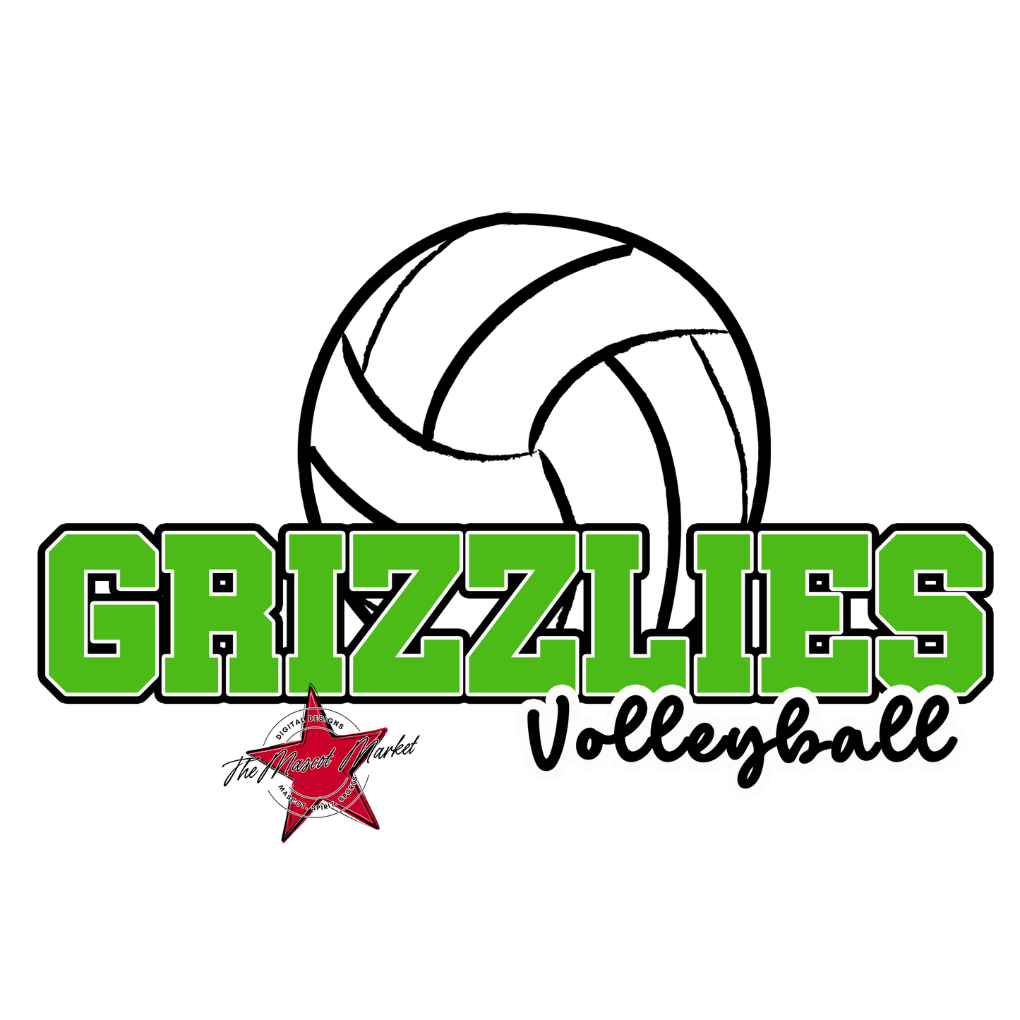 Grizzlies Varsity Volleyball-Bright Green