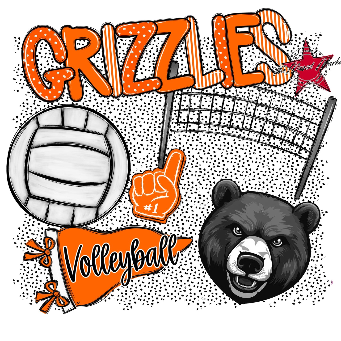 Grizzlies Volleyball Spirit-Orange