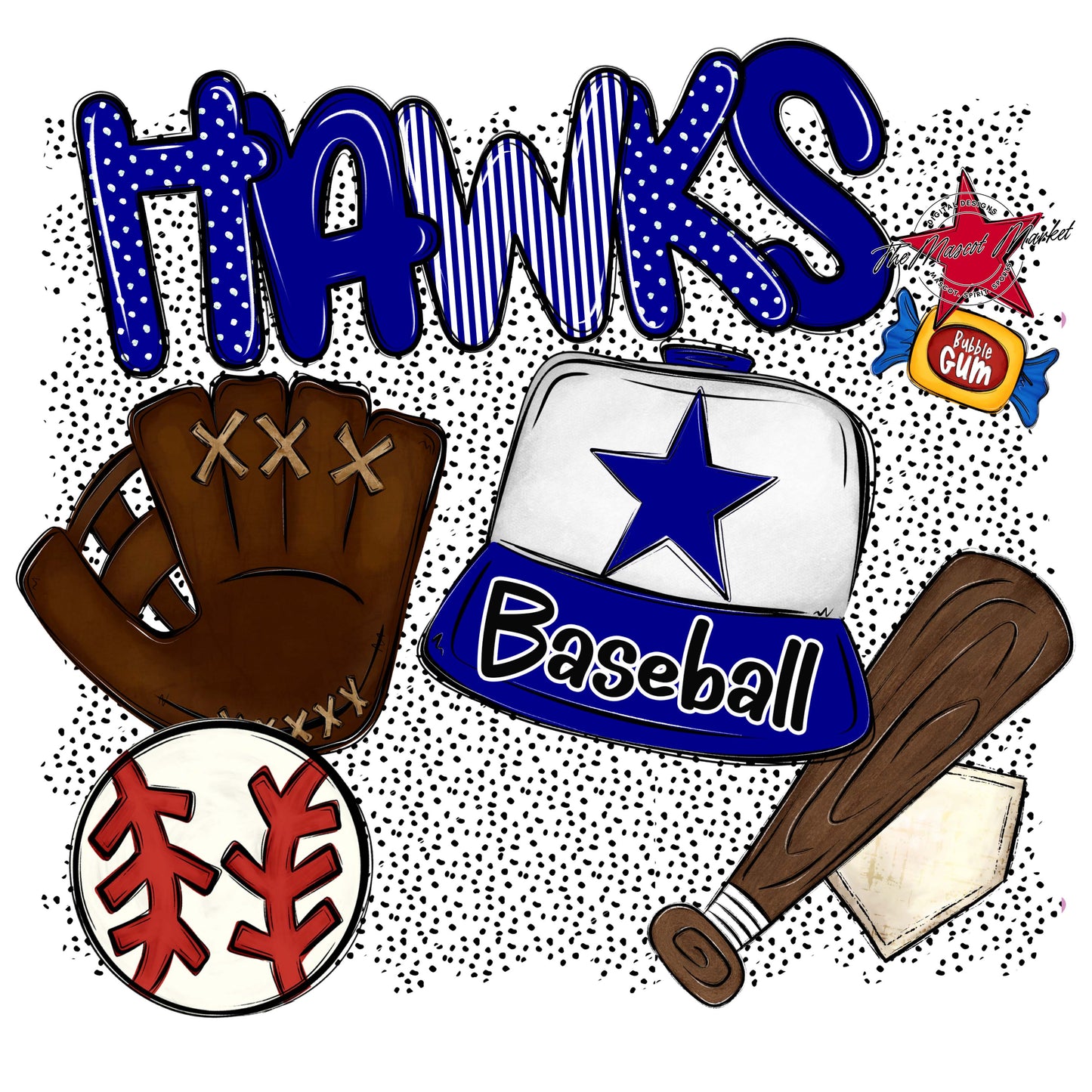 Hawks Baseball Spirit-Blue