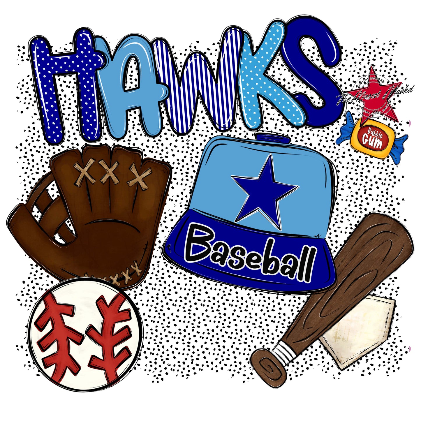 Hawks Baseball Spirit-Blue & Carolina Blue
