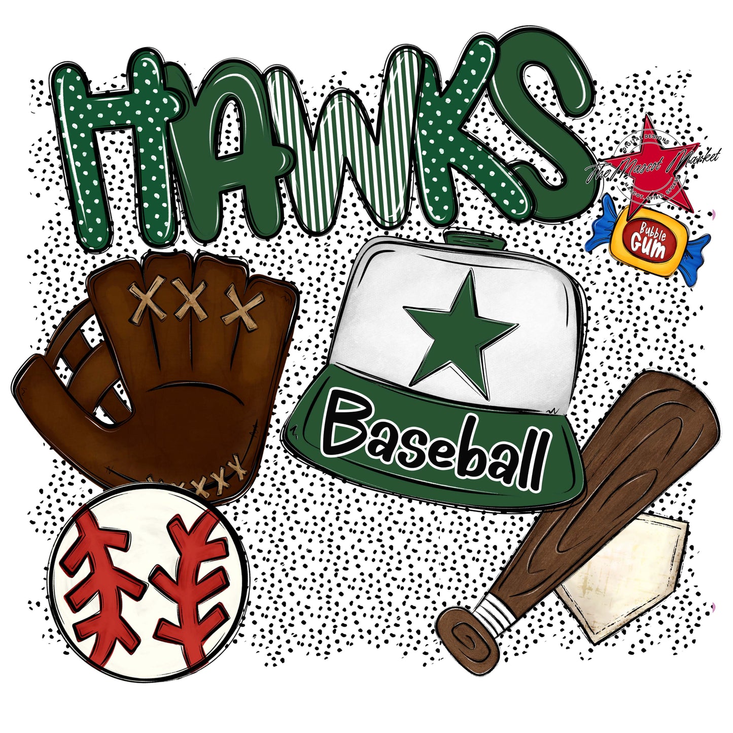 Hawks Baseball Spirit-Green