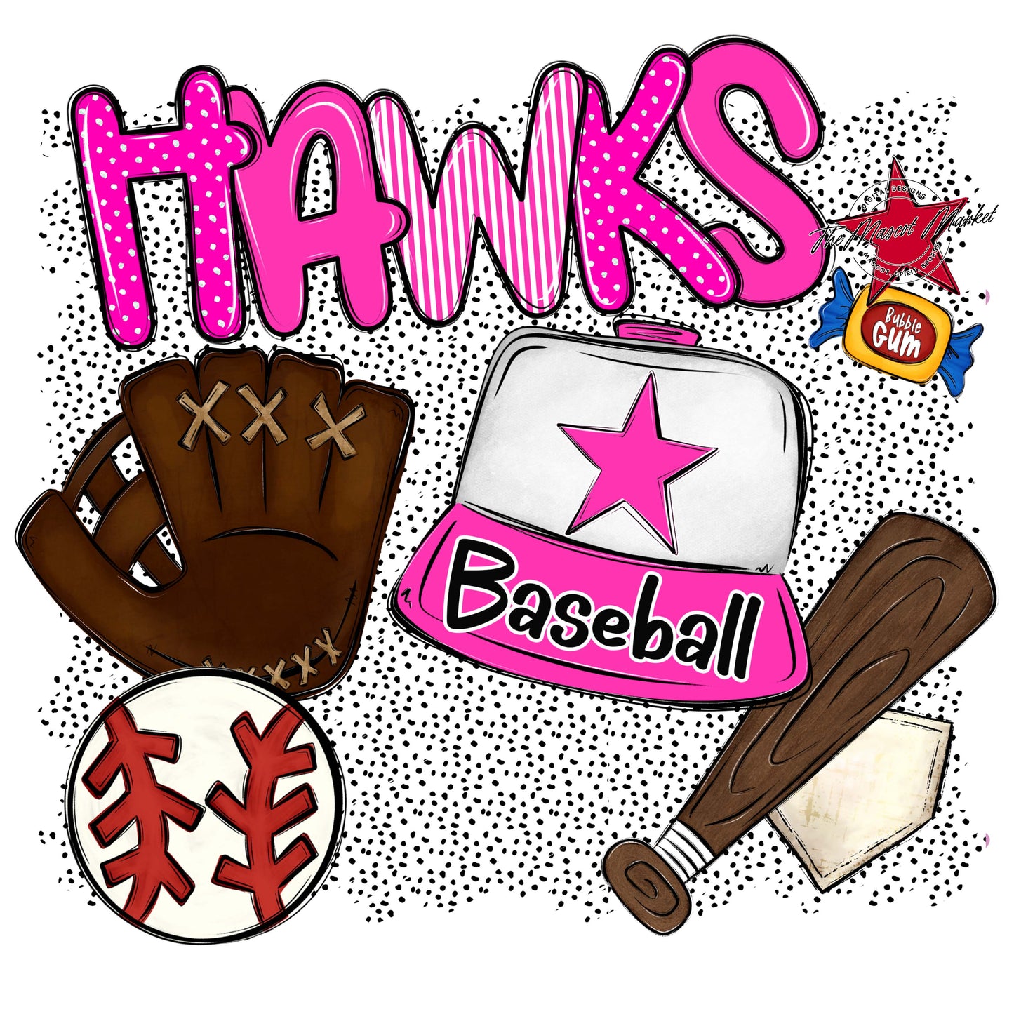 Hawks Baseball Spirit-Pink