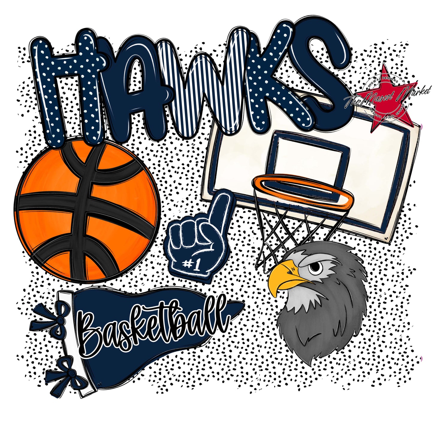 Hawks Basketball Spirit-Navy