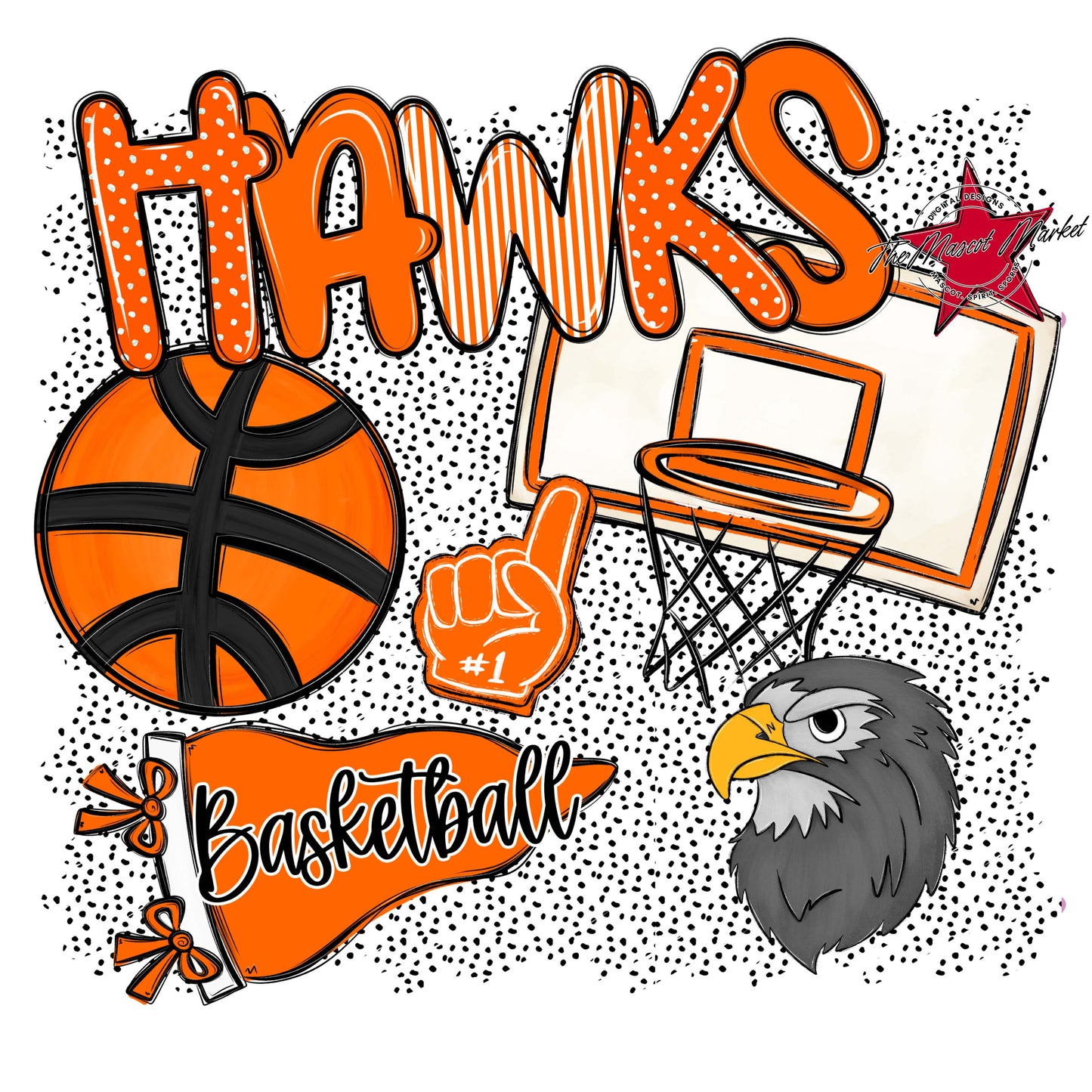 Hawks Basketball Spirit-Orange