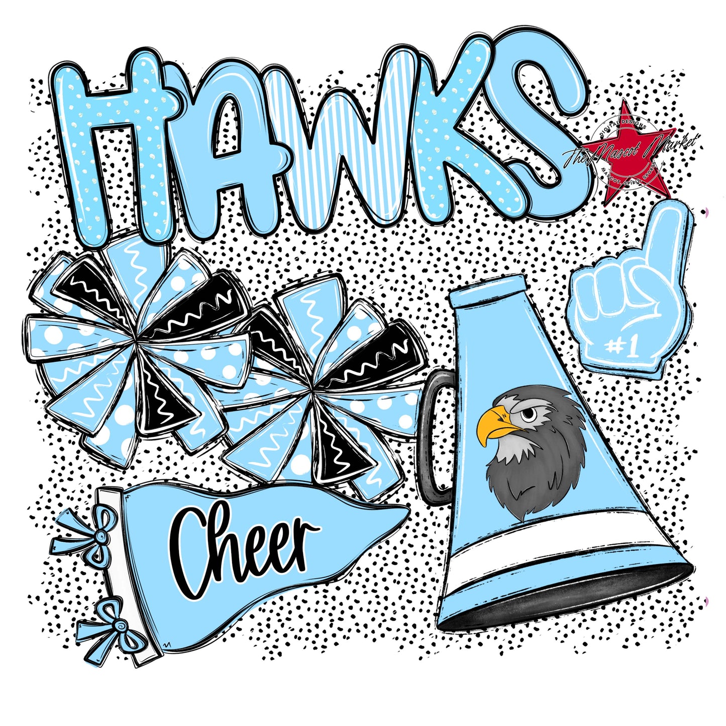 Hawks Cheer Spirit-Columbia Blue