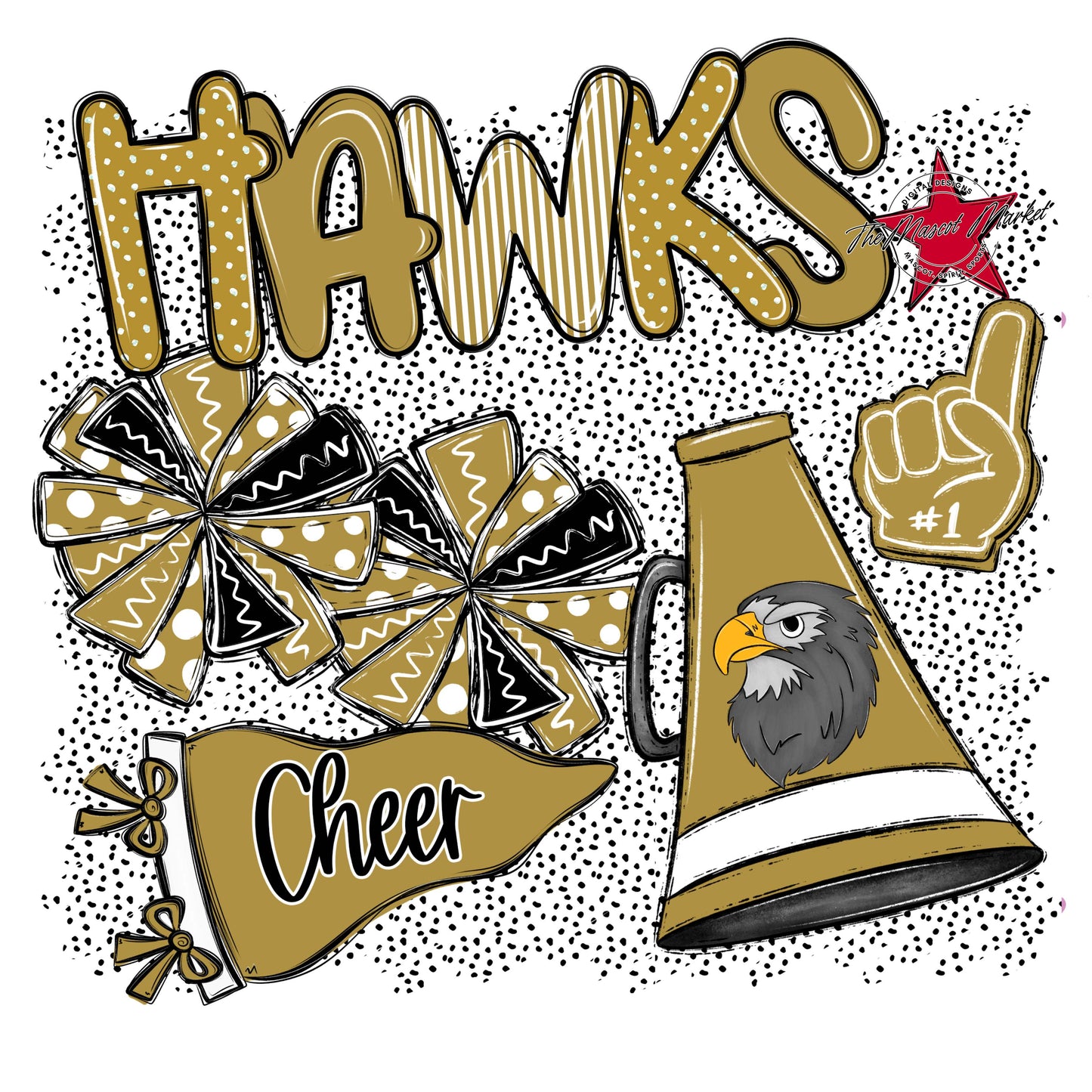 Hawks Cheer Spirit-Gold