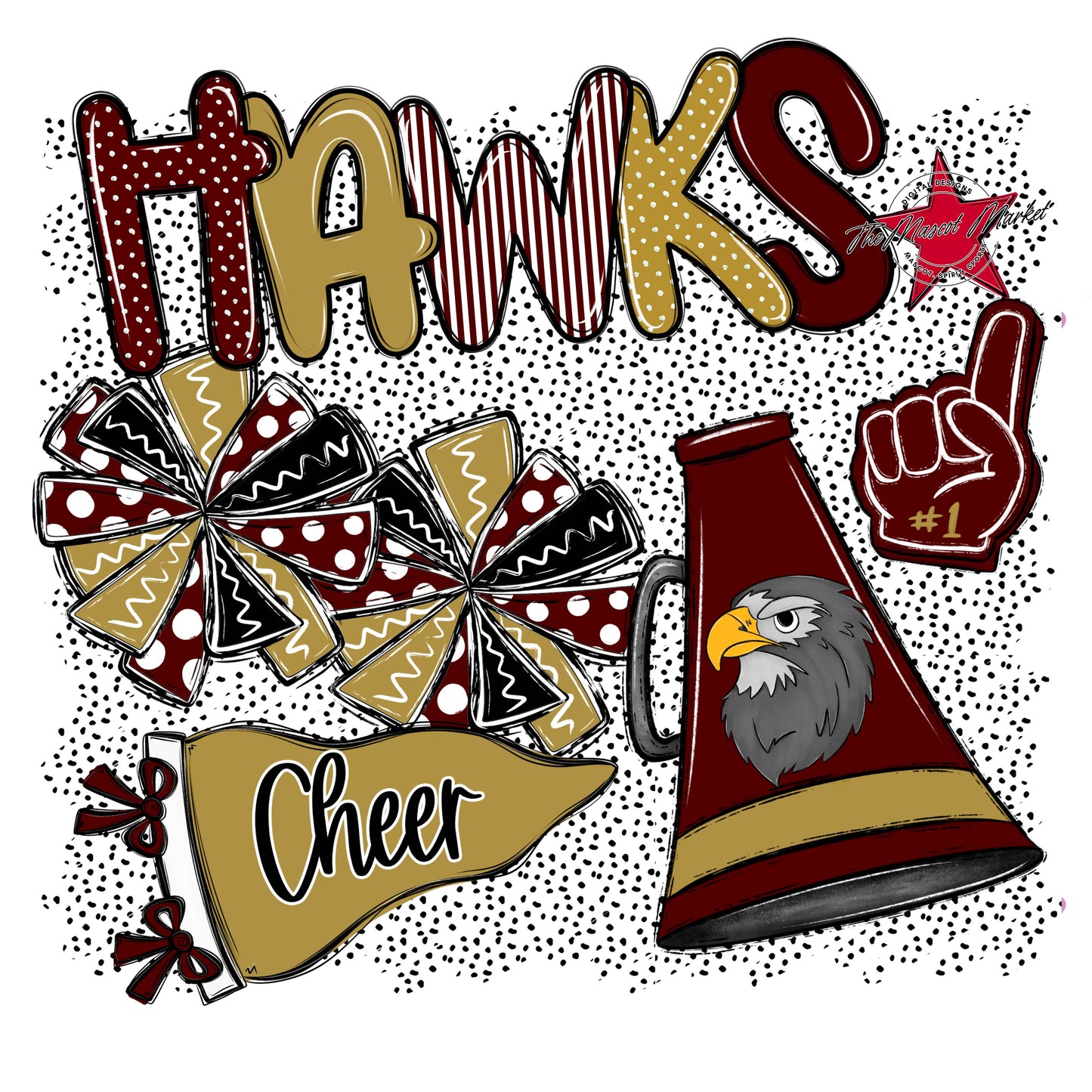 Hawks Cheer Spirit-Maroon & Gold