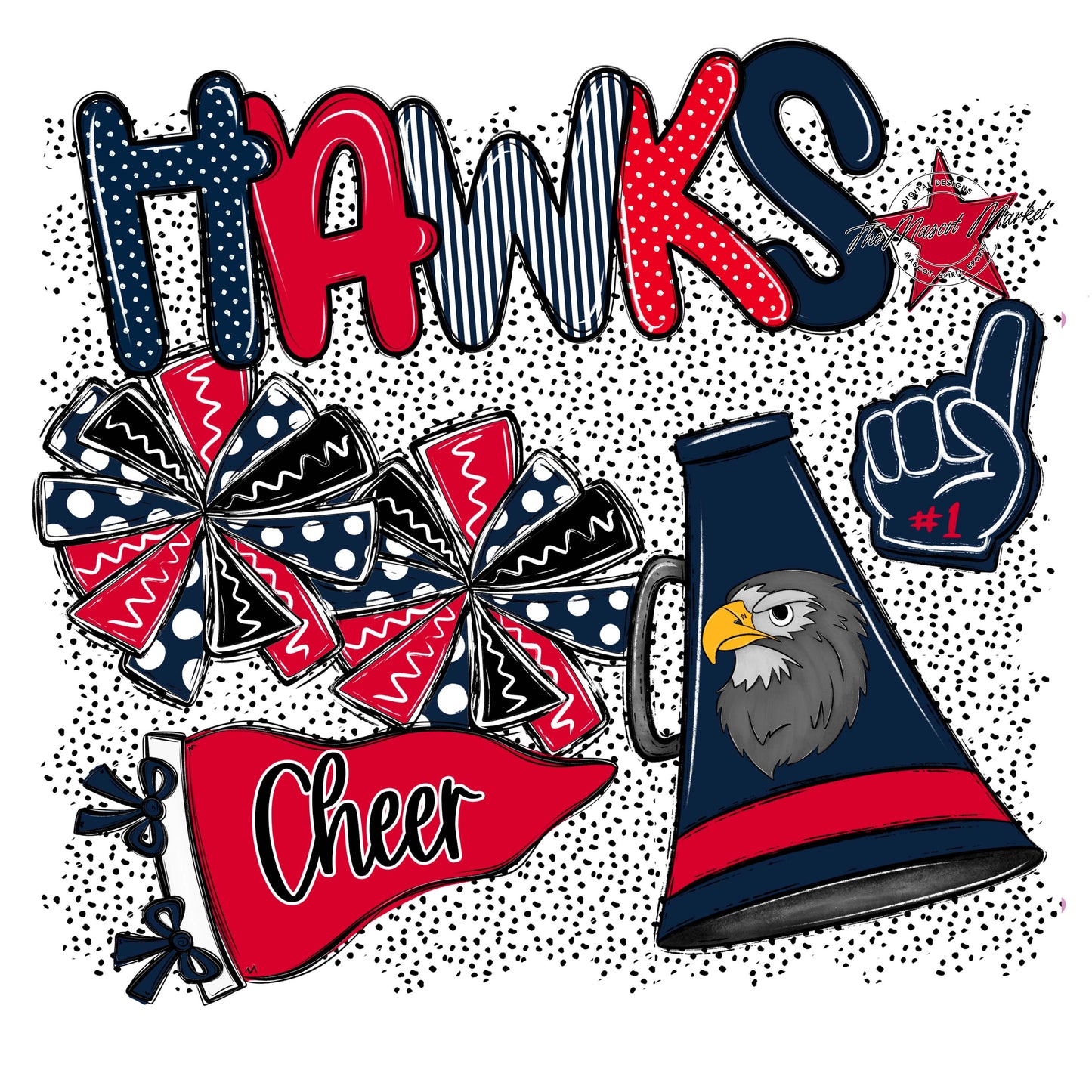 Hawks Cheer Spirit-Navy & Red