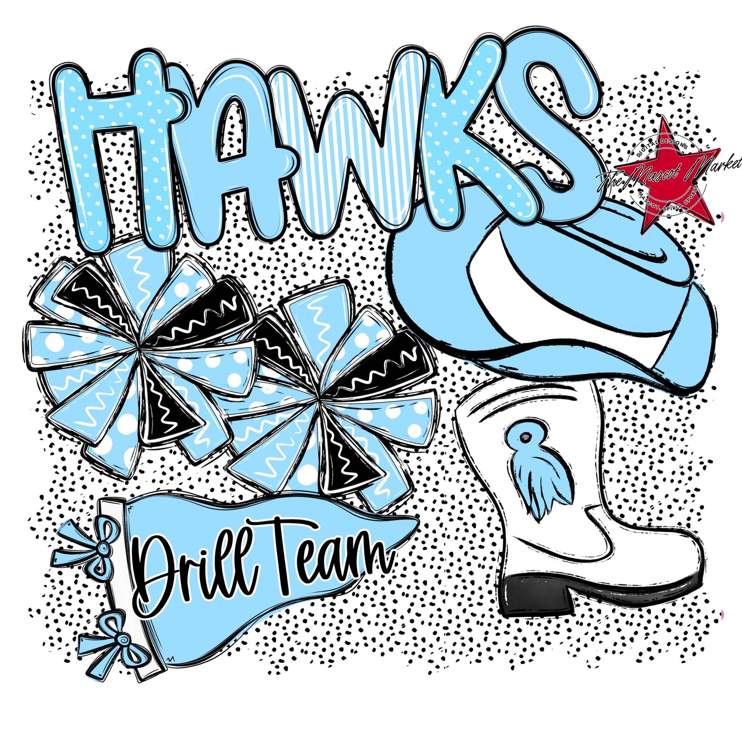 Hawks Drillteam Spirit-Columbia Blue