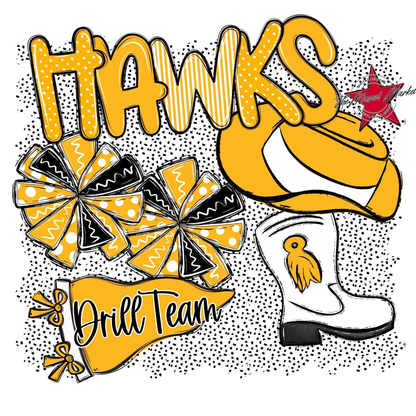 Hawks Drillteam Spirit-Yellow