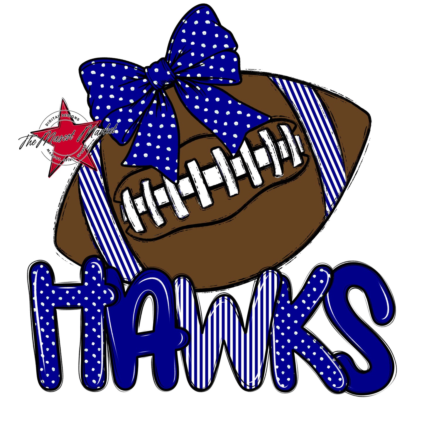 Hawks Football Spirit Design-Blue