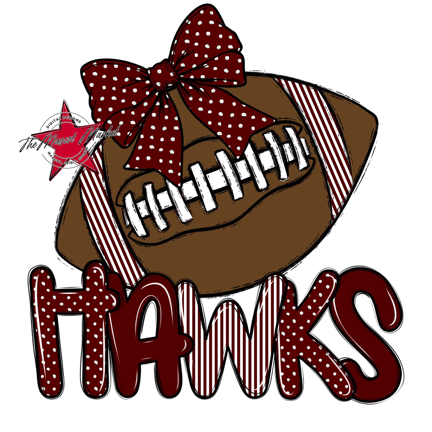 Hawks Football Spirit Design-Maroon