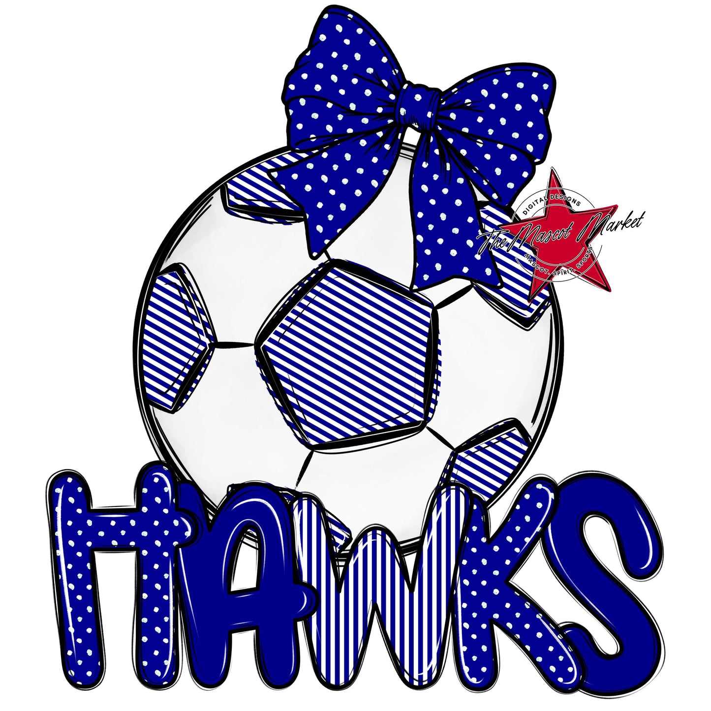 Hawks Soccer Spirit Design-Blue