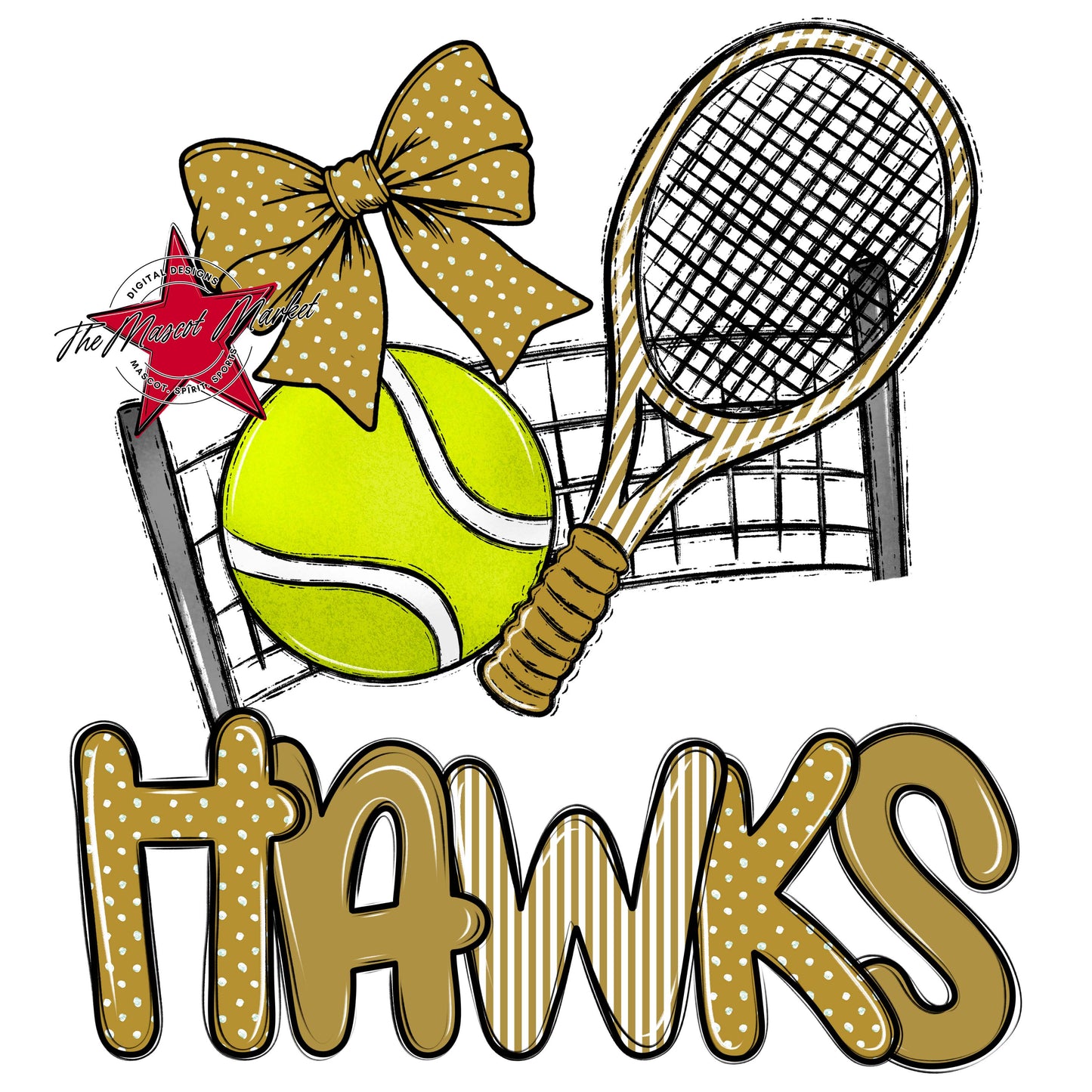 Hawks Tennis Spirit Design-Gold