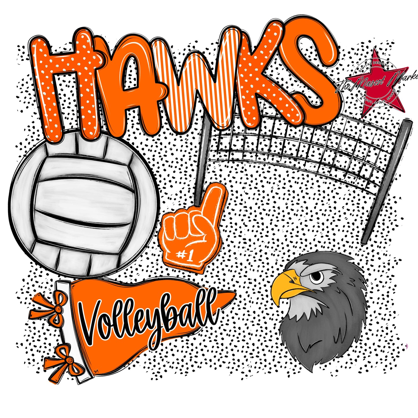 Hawks Volleyball Spirit-Orange